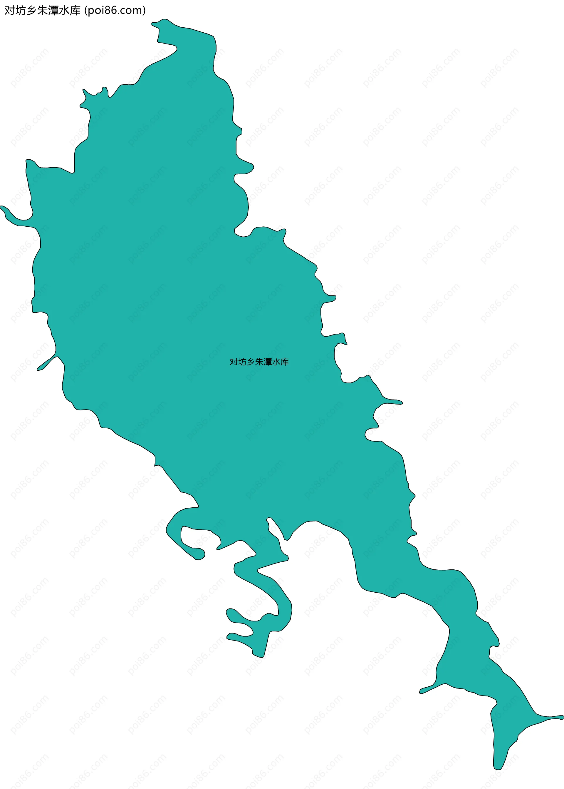 对坊乡朱潭水库边界地图