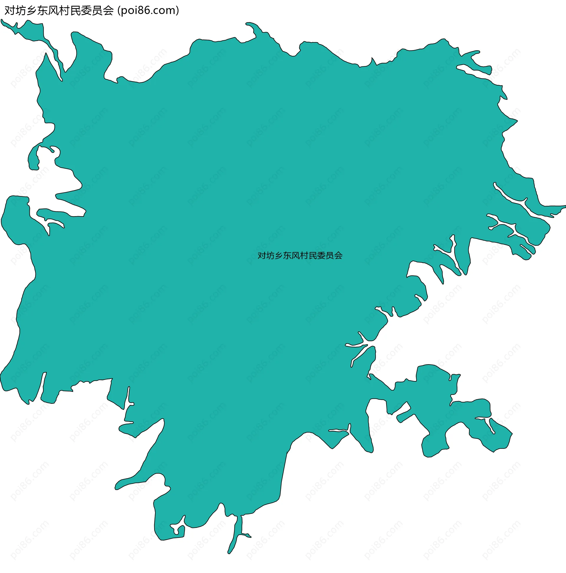 对坊乡东风村民委员会边界地图