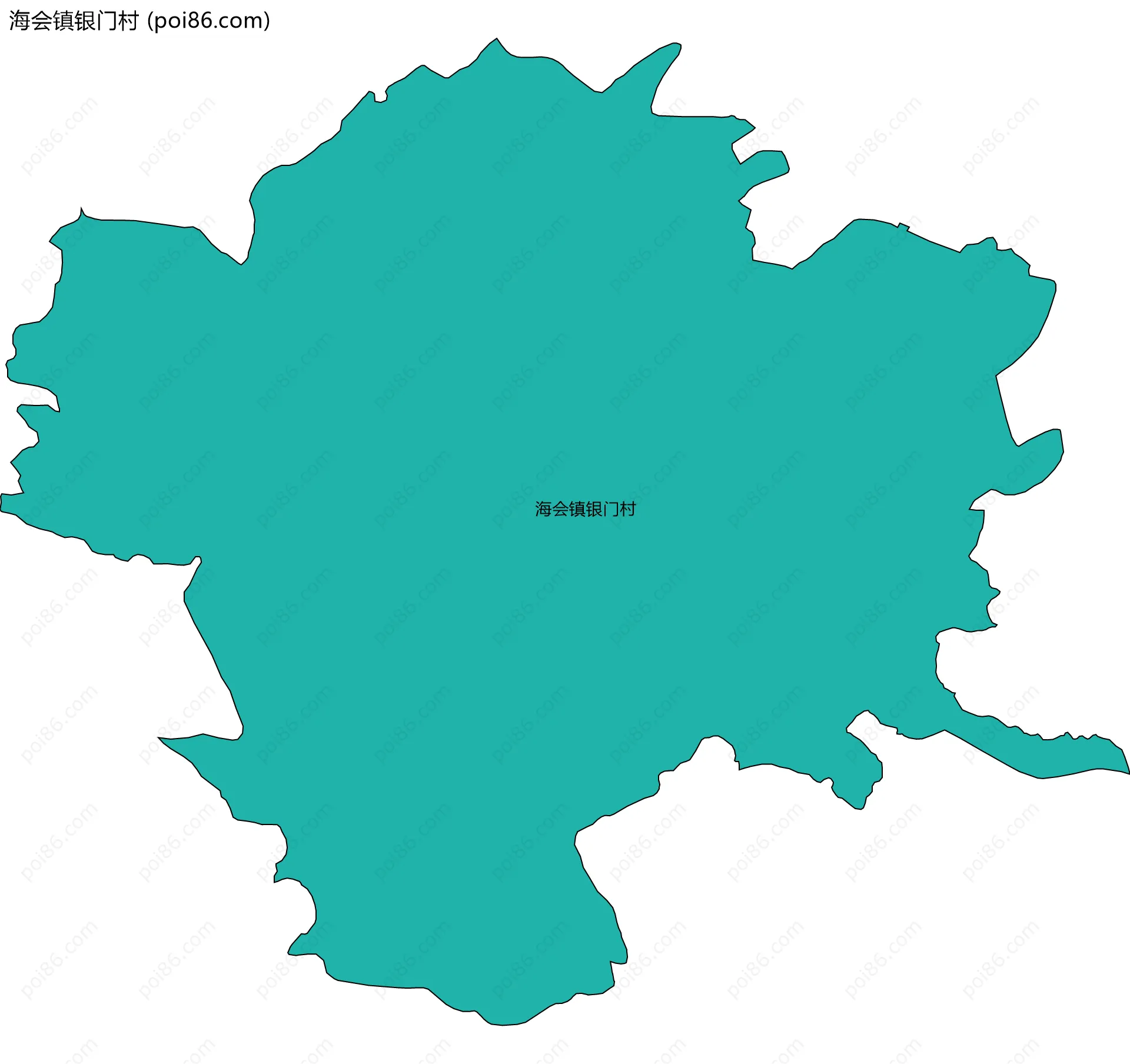 海会镇银门村边界地图