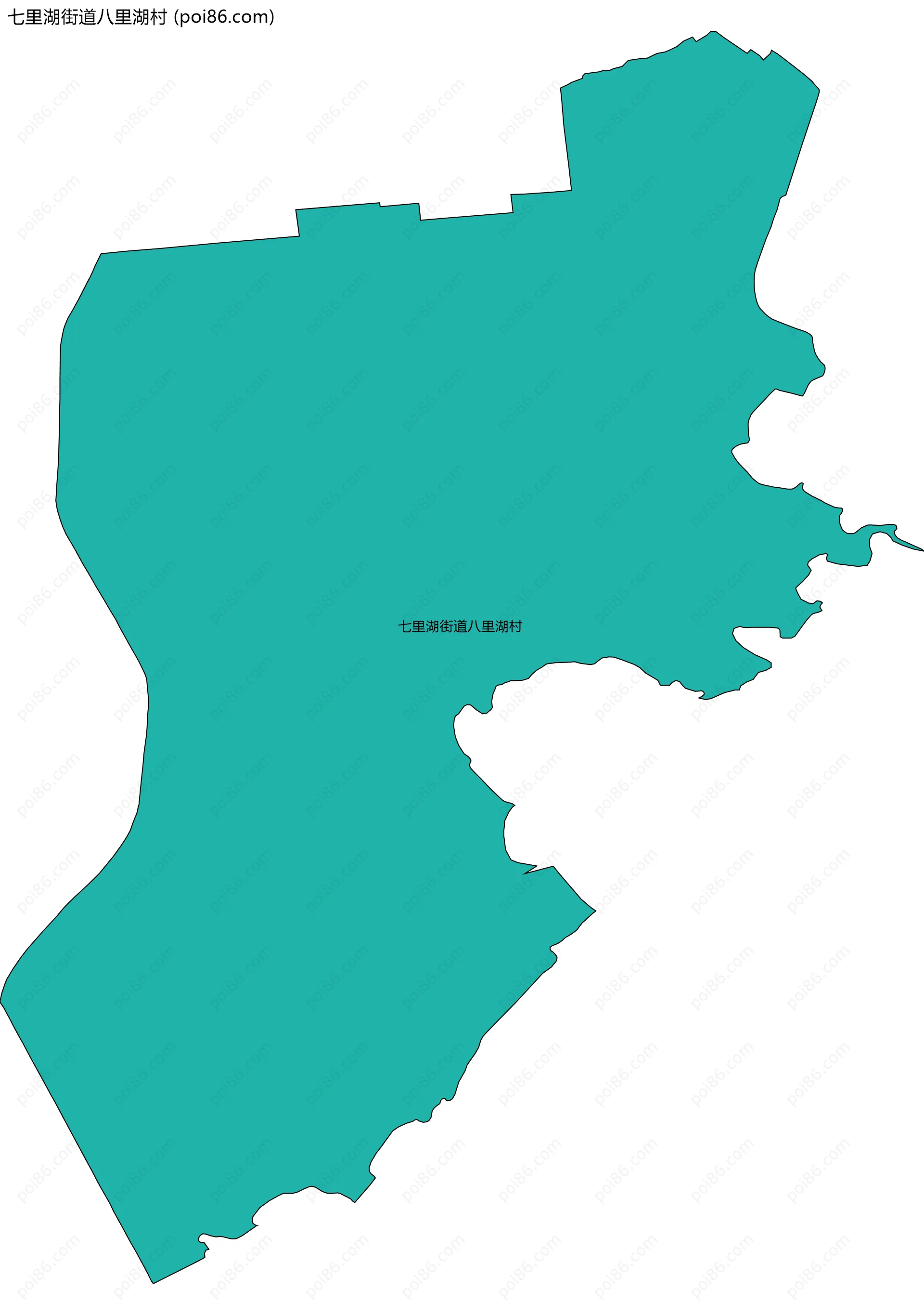 七里湖街道八里湖村边界地图
