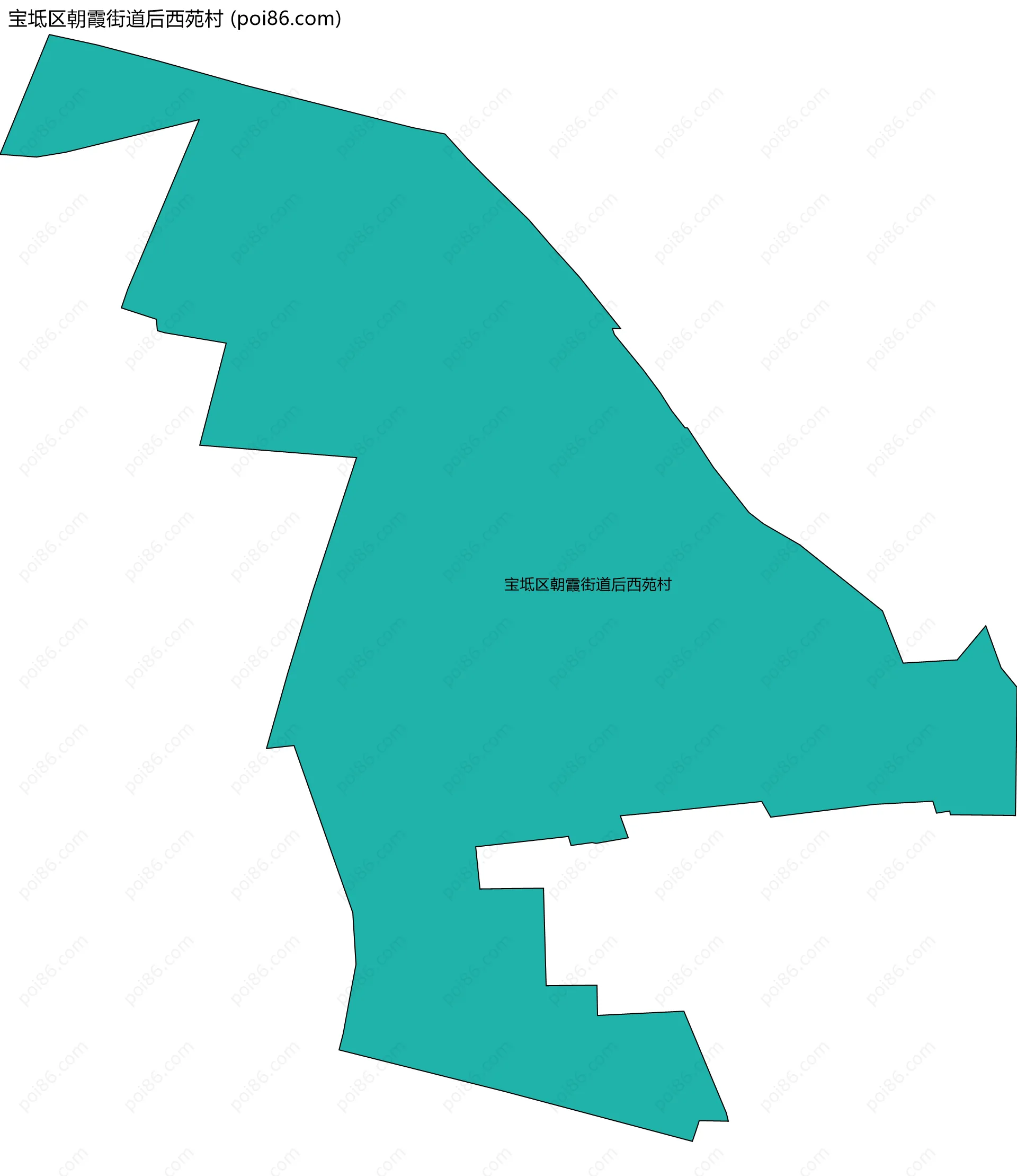 宝坻区朝霞街道后西苑村边界地图