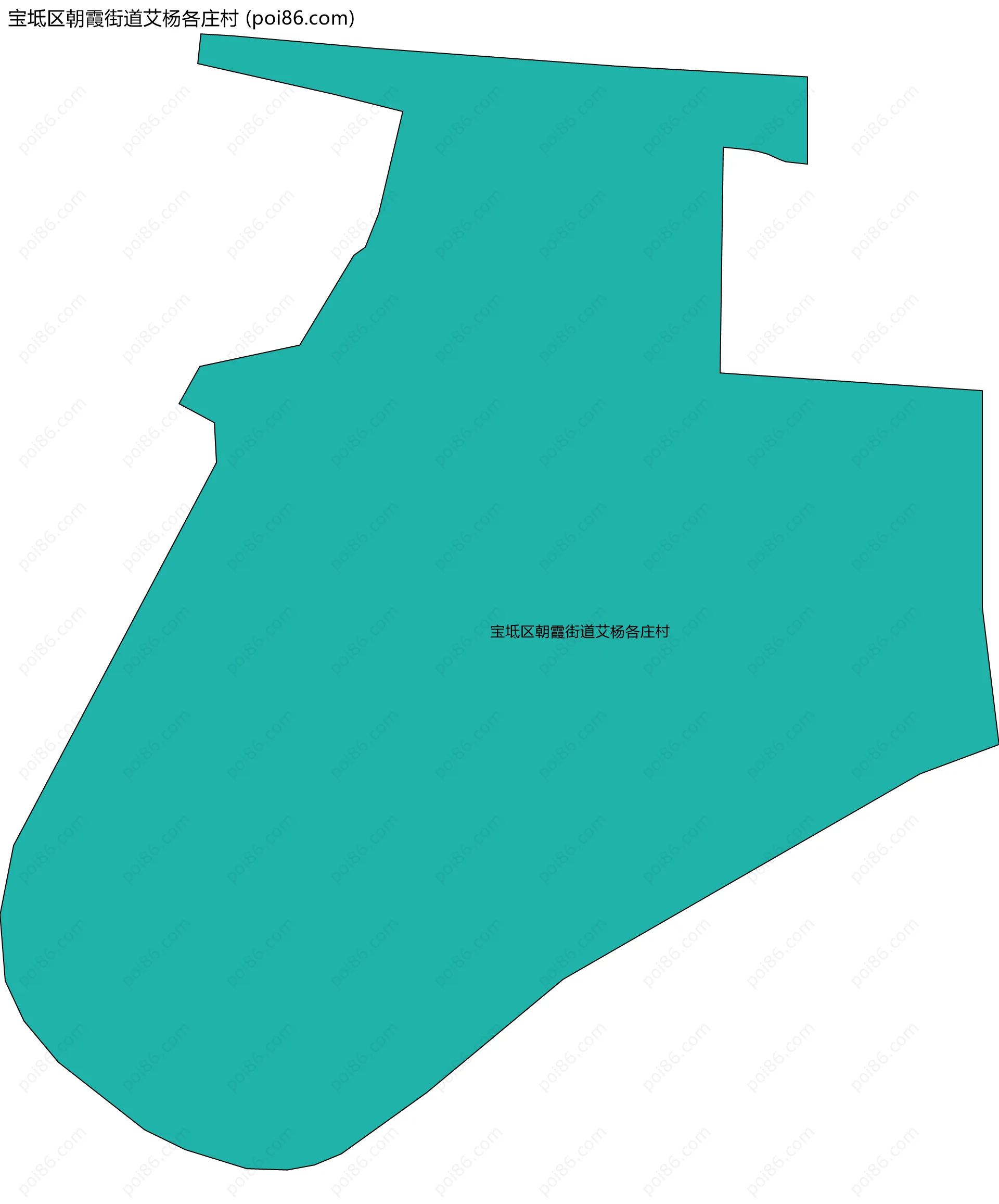 宝坻区朝霞街道艾杨各庄村边界地图