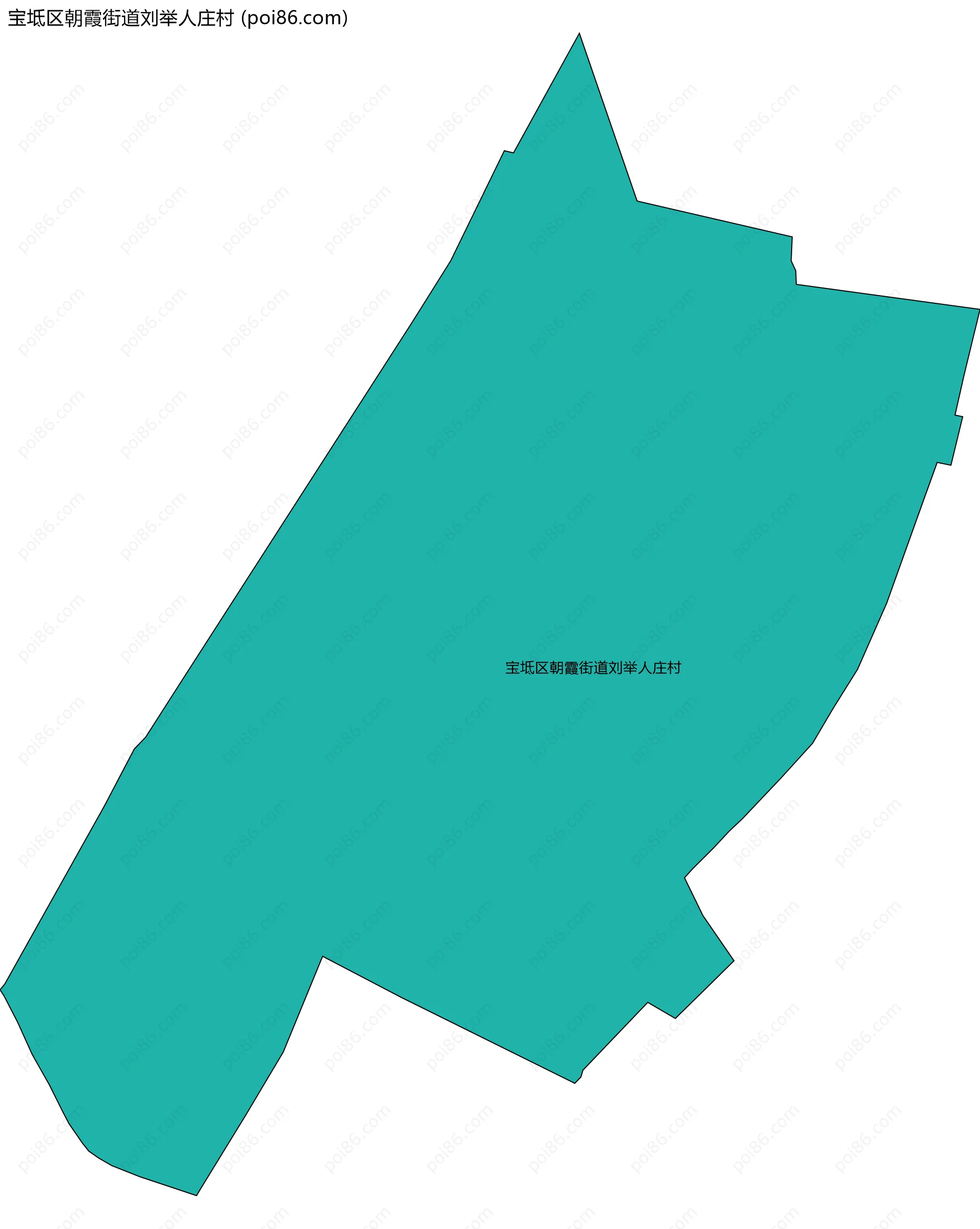 宝坻区朝霞街道刘举人庄村边界地图