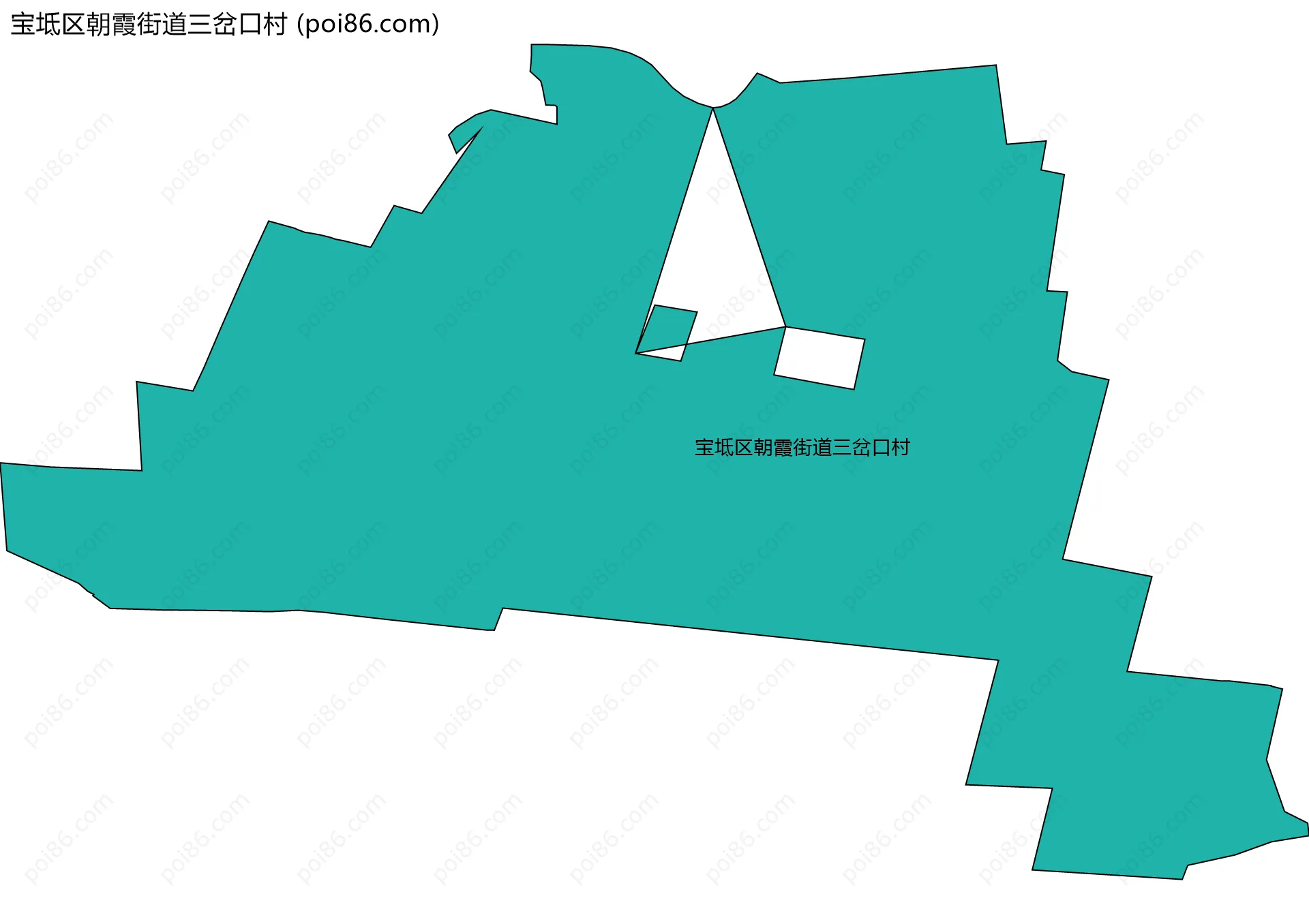 宝坻区朝霞街道三岔口村边界地图