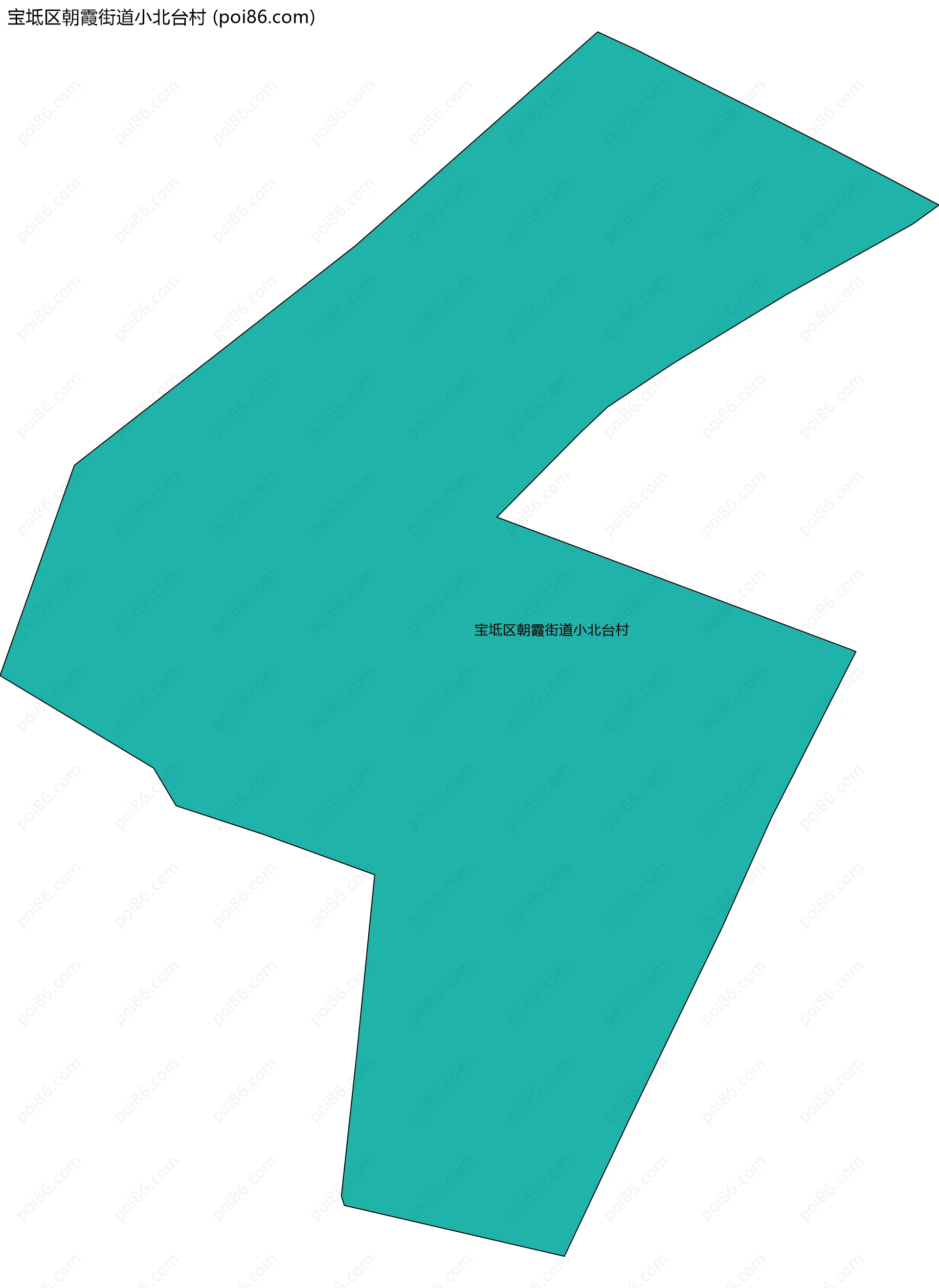 宝坻区朝霞街道小北台村边界地图