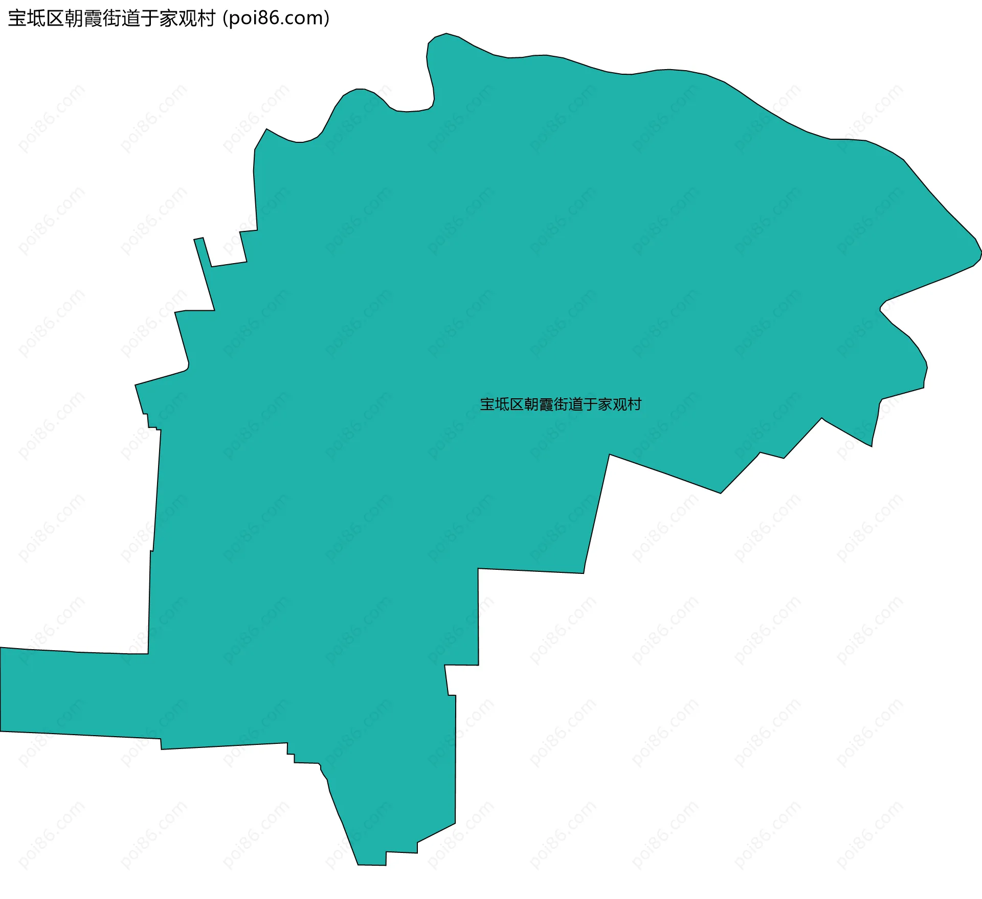 宝坻区朝霞街道于家观村边界地图