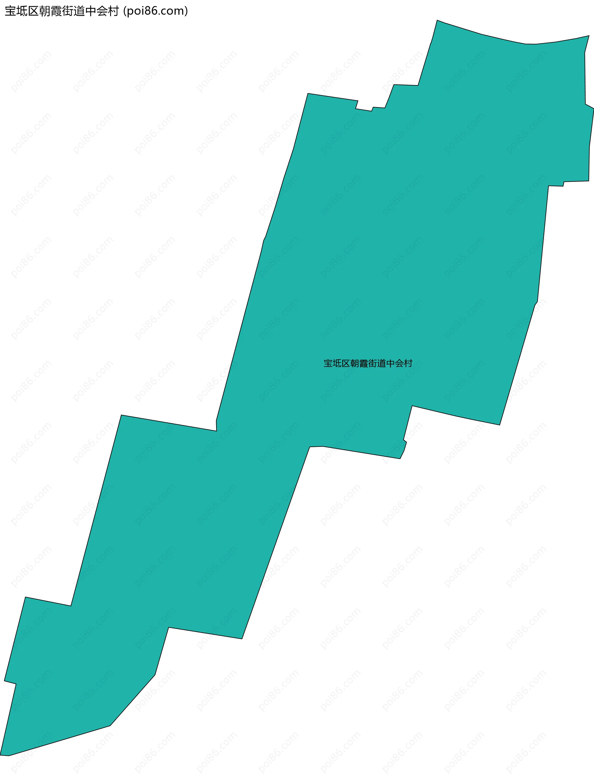 宝坻区朝霞街道中会村边界地图