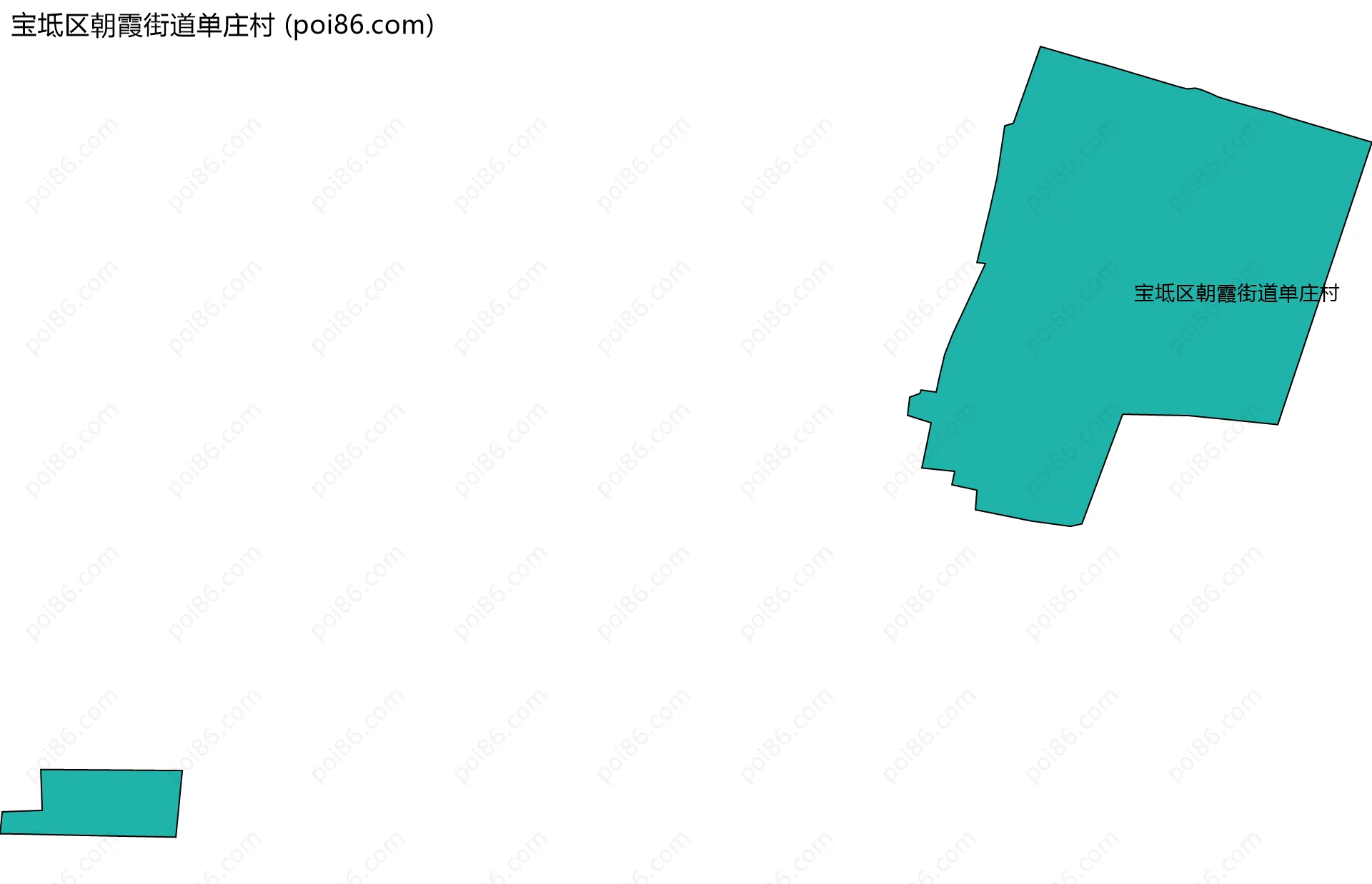 宝坻区朝霞街道单庄村边界地图