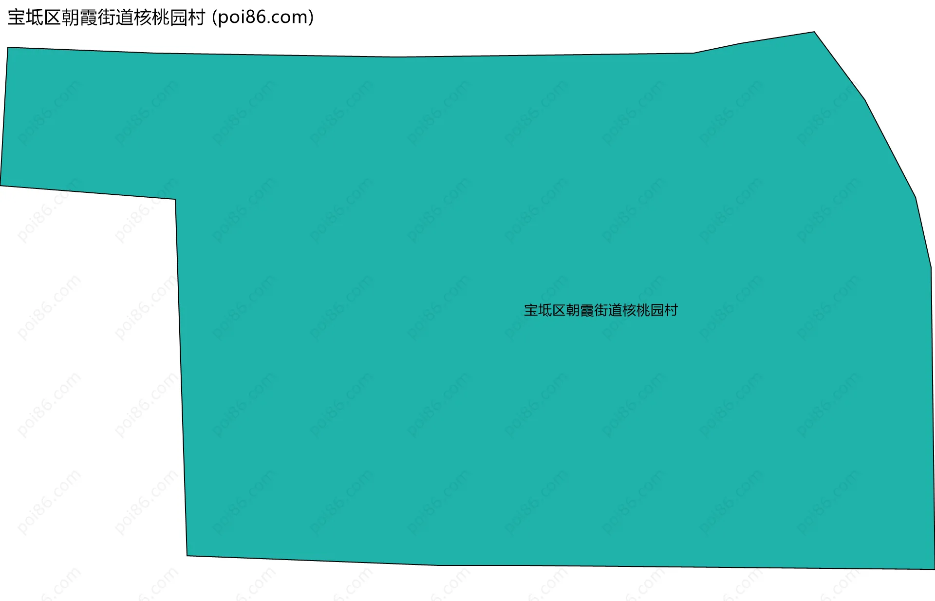 宝坻区朝霞街道核桃园村边界地图