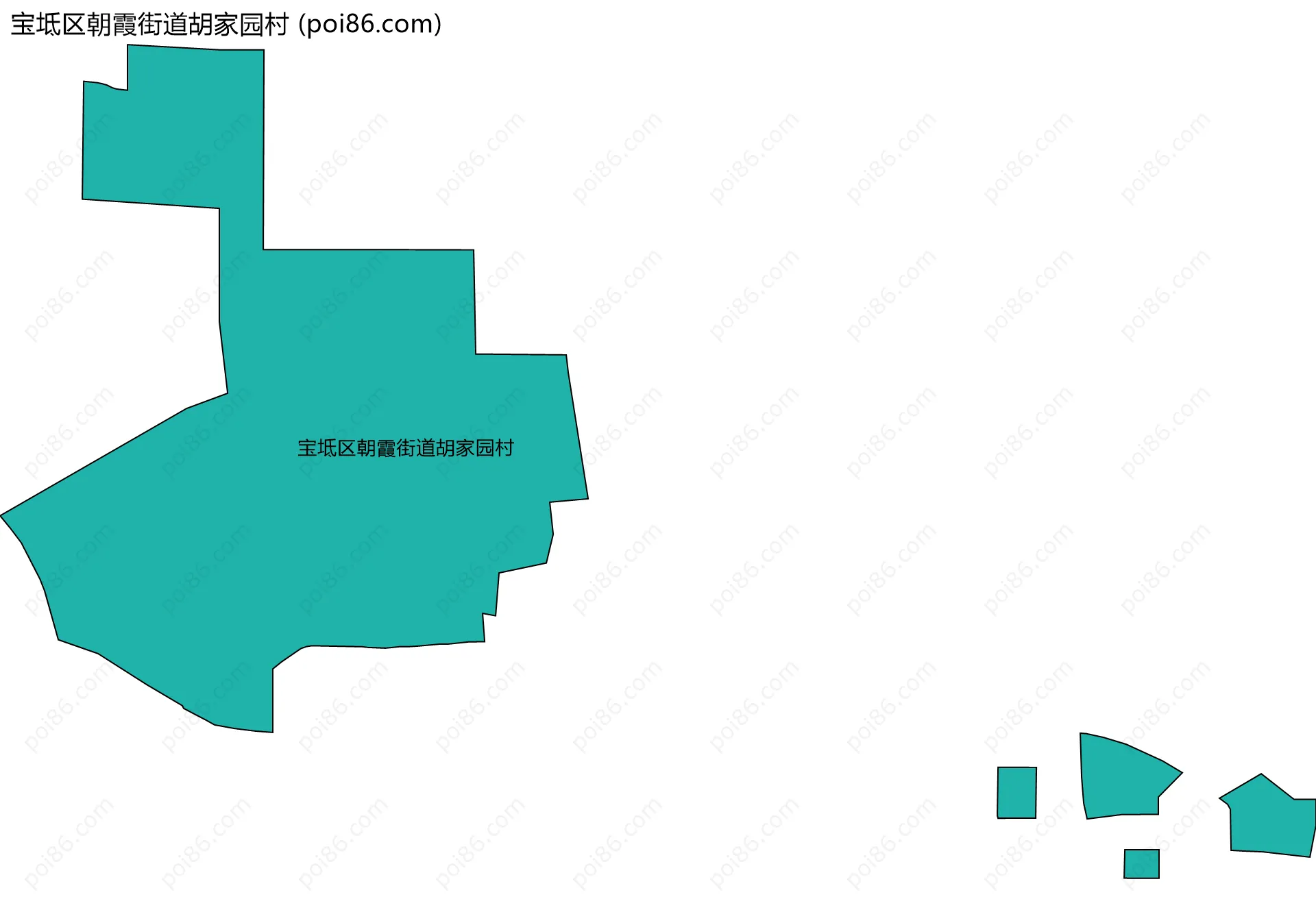 宝坻区朝霞街道胡家园村边界地图