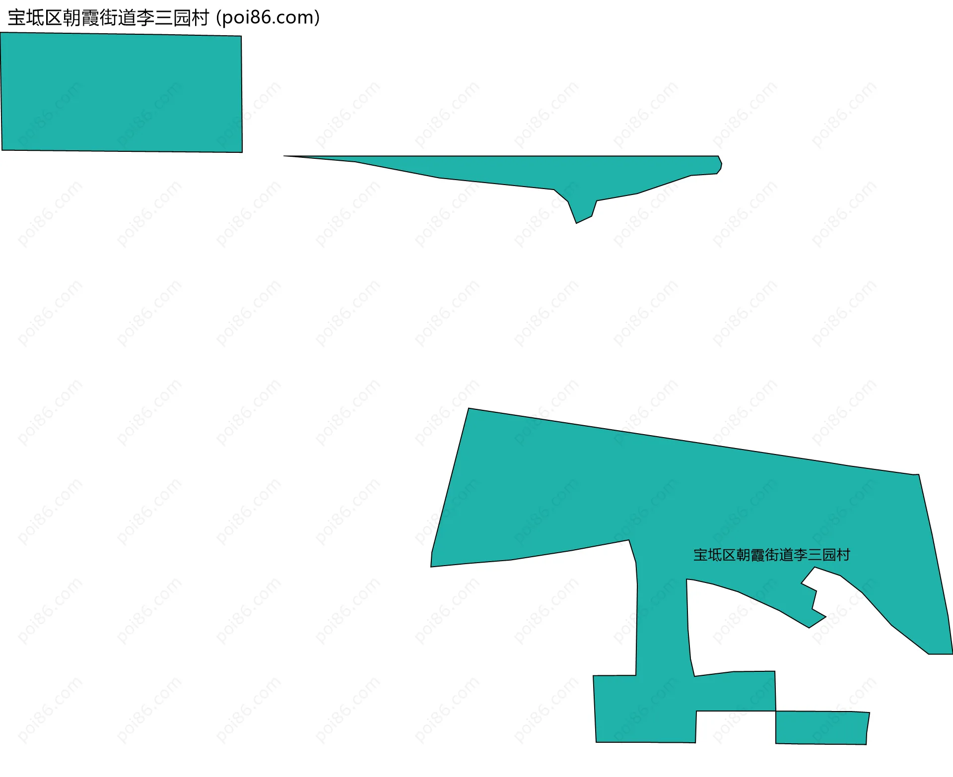 宝坻区朝霞街道李三园村边界地图