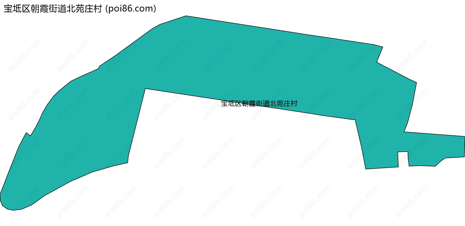 宝坻区朝霞街道北苑庄村边界地图