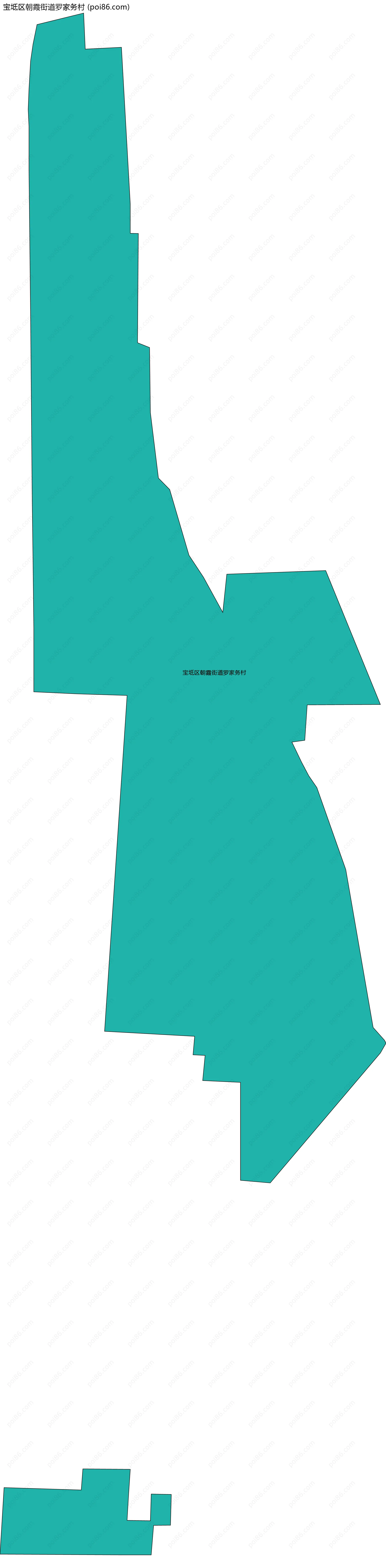 宝坻区朝霞街道罗家务村边界地图
