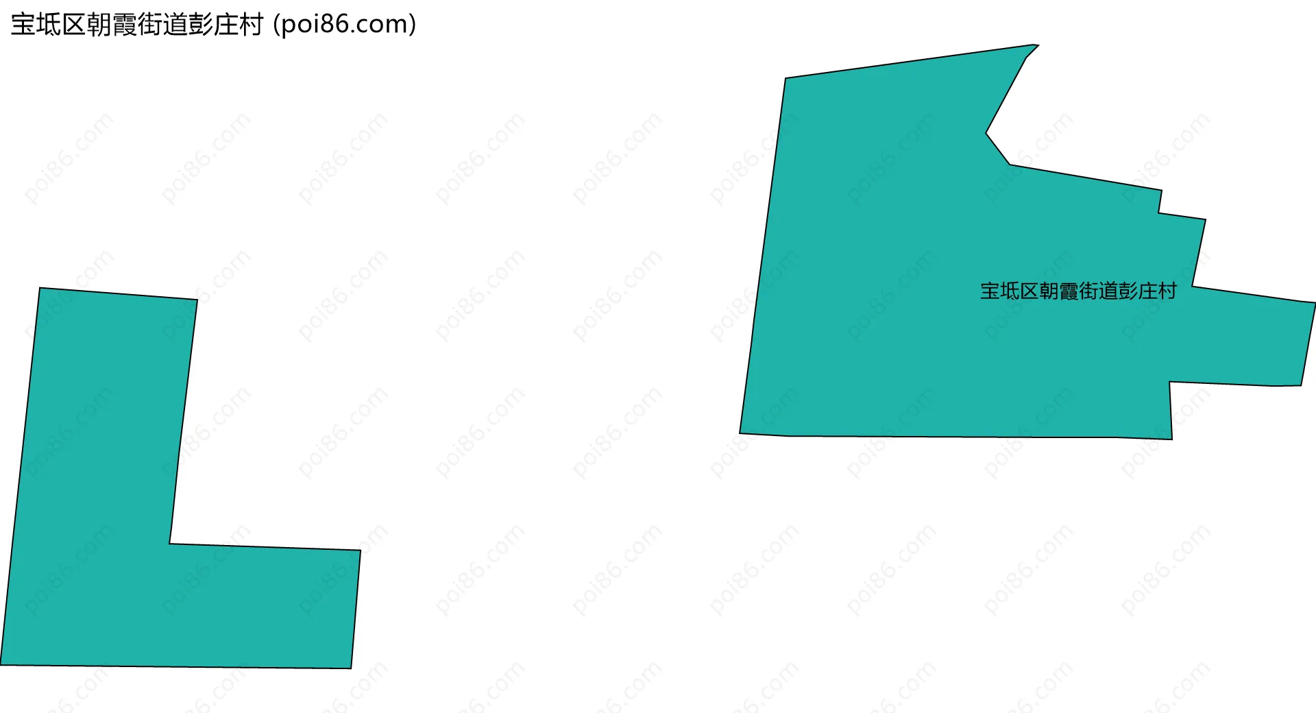 宝坻区朝霞街道彭庄村边界地图