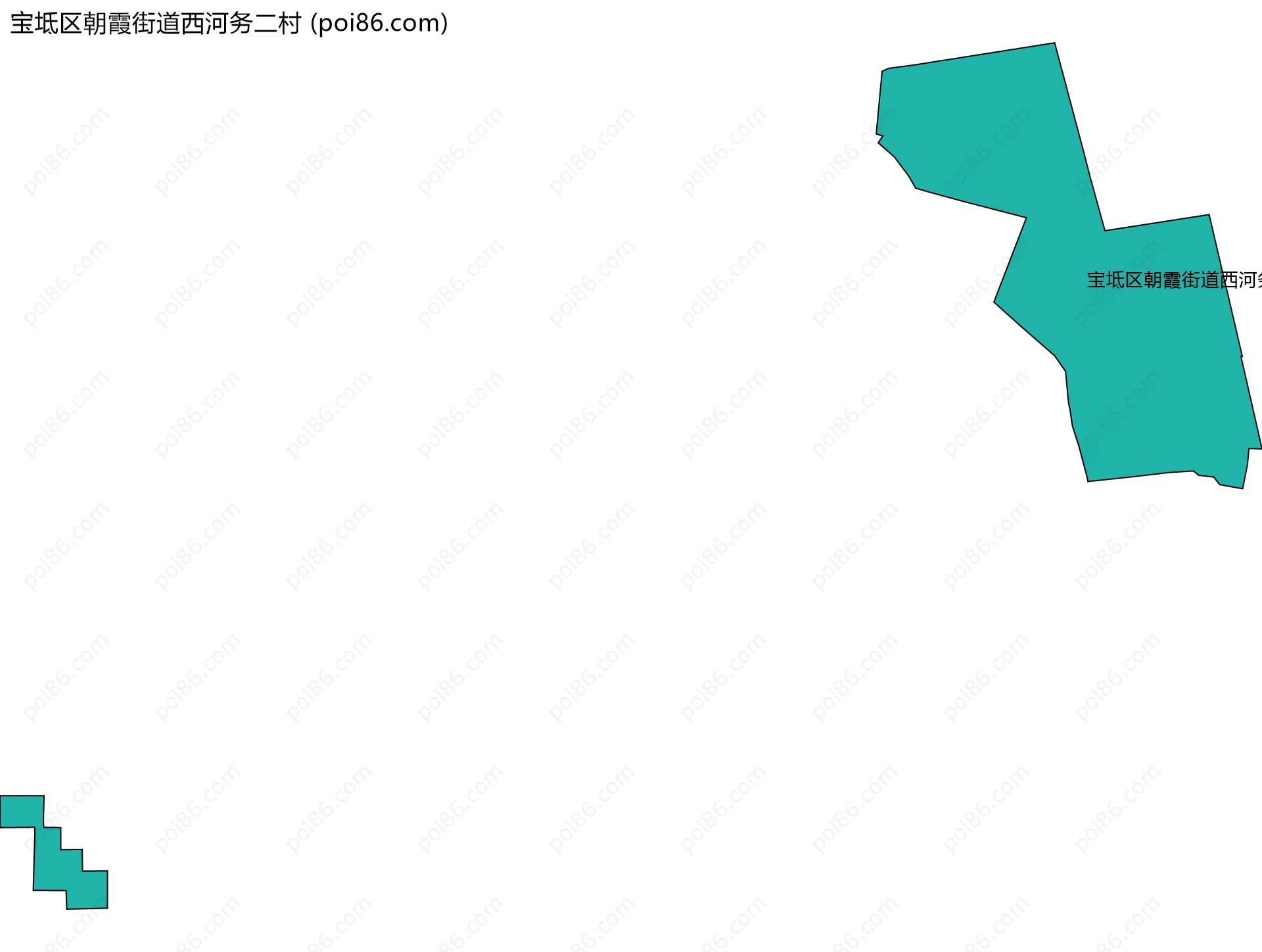 宝坻区朝霞街道西河务二村边界地图