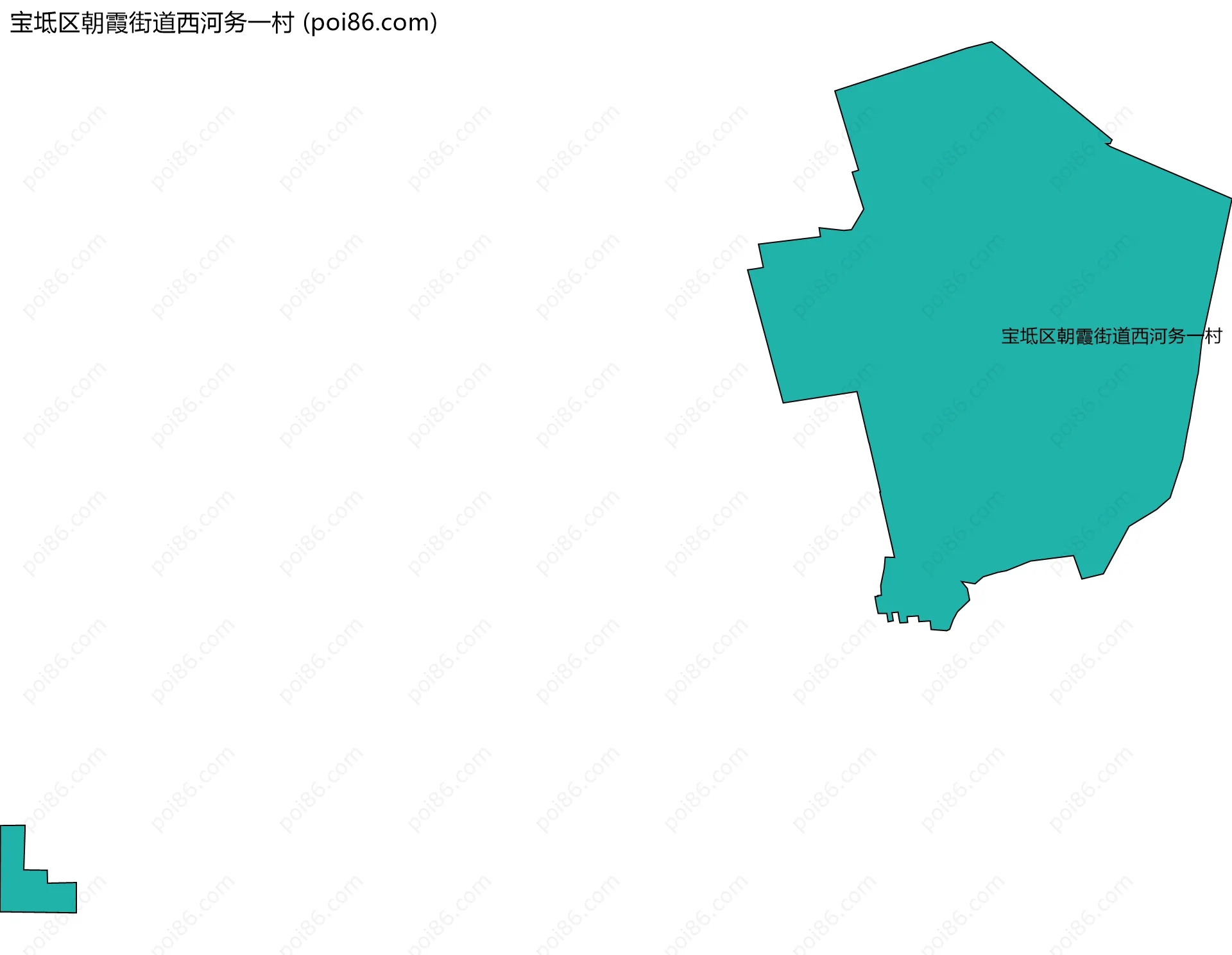 宝坻区朝霞街道西河务一村边界地图