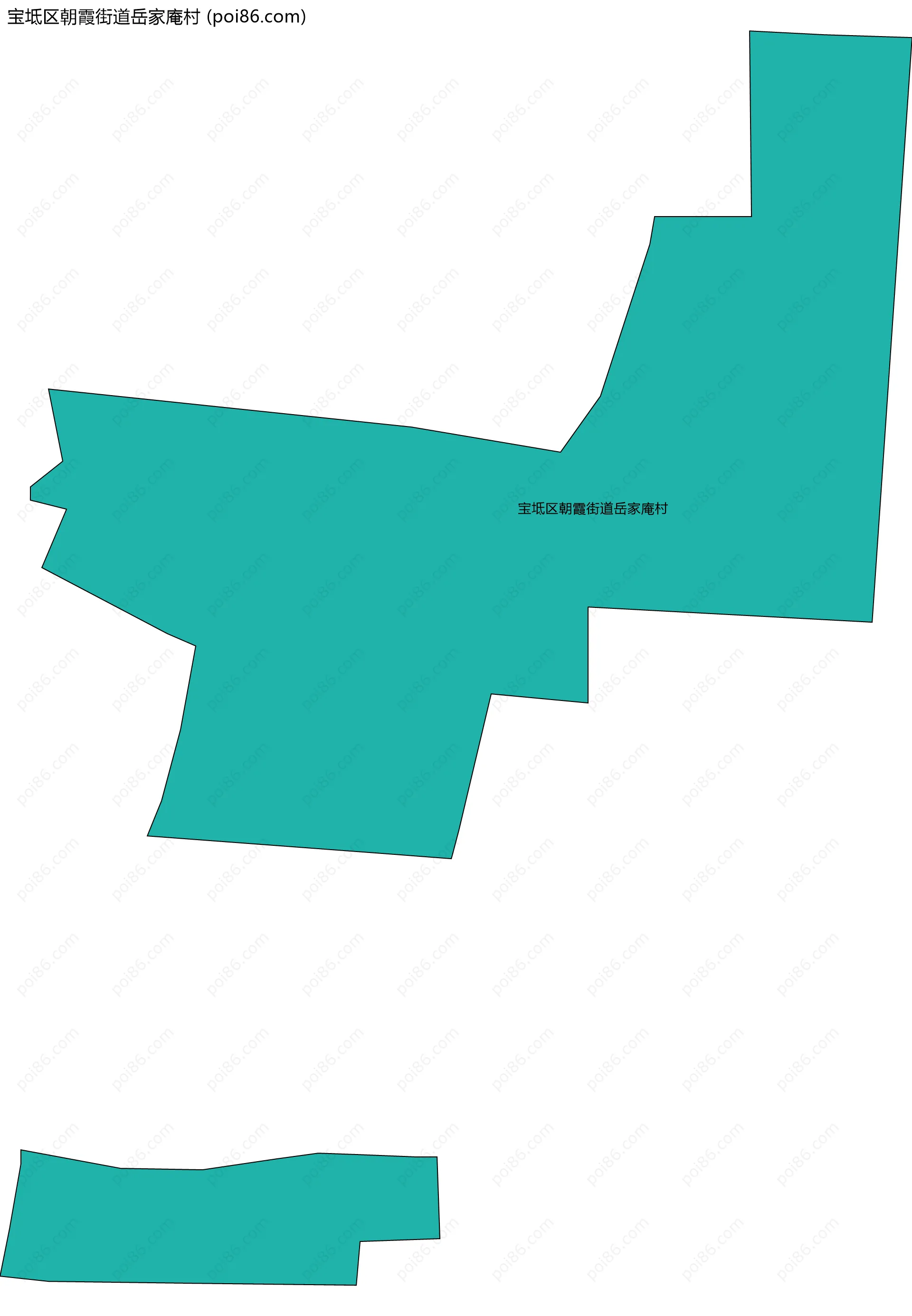 宝坻区朝霞街道岳家庵村边界地图