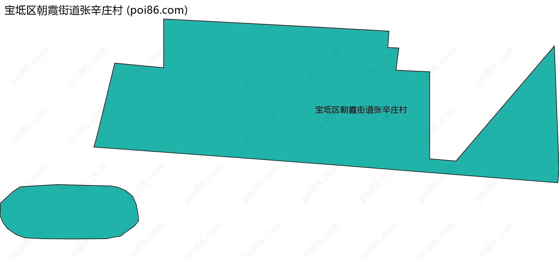 宝坻区朝霞街道张辛庄村边界地图