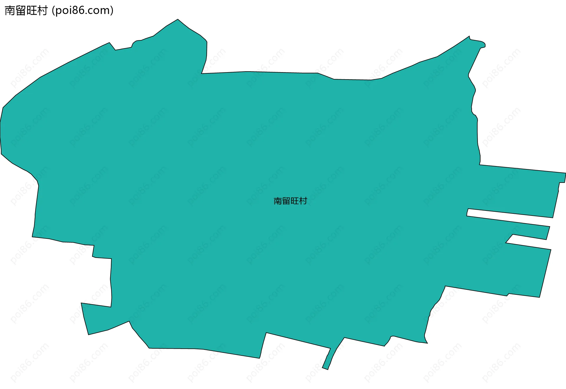 南留旺村边界地图