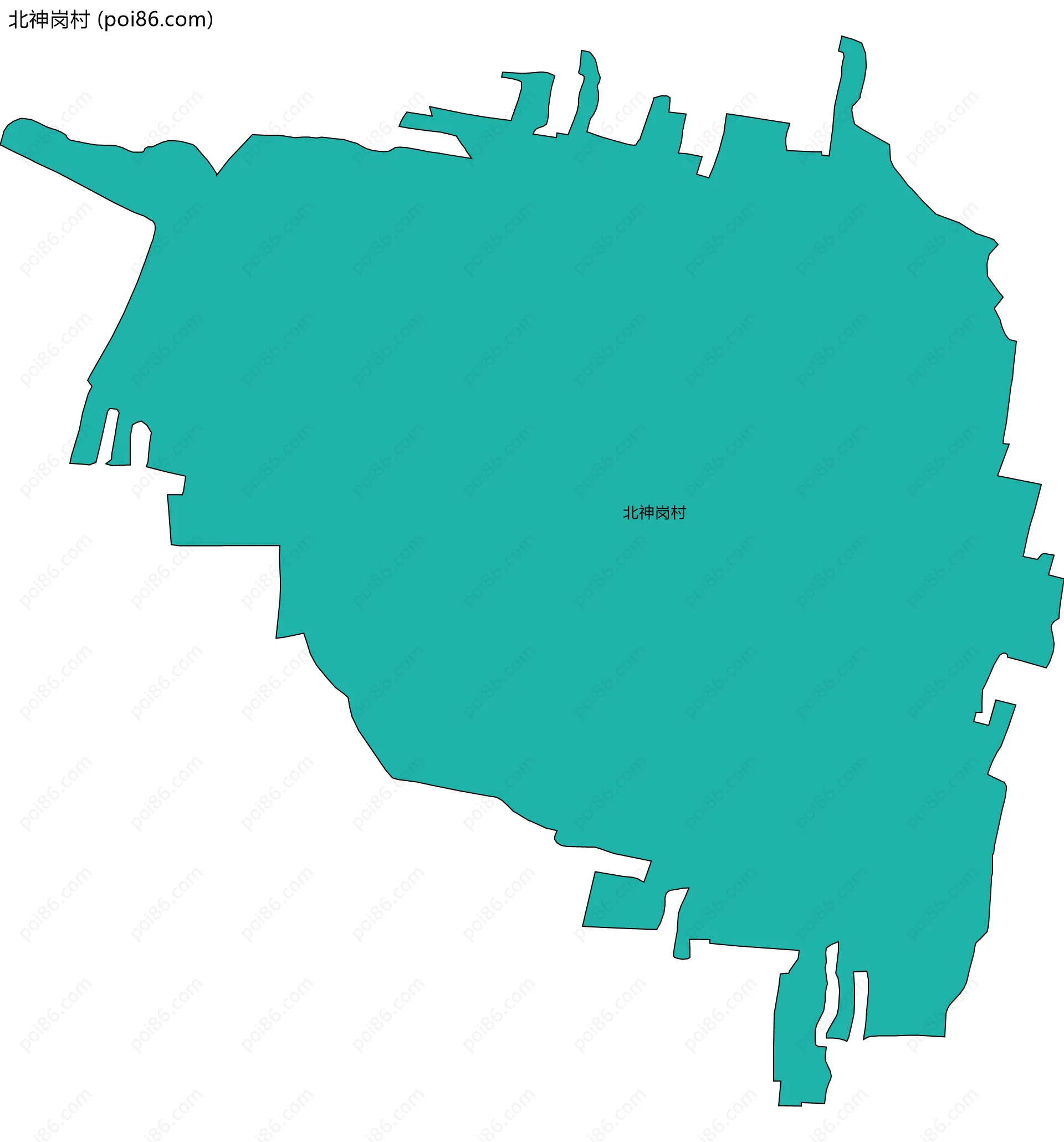 北神岗村边界地图