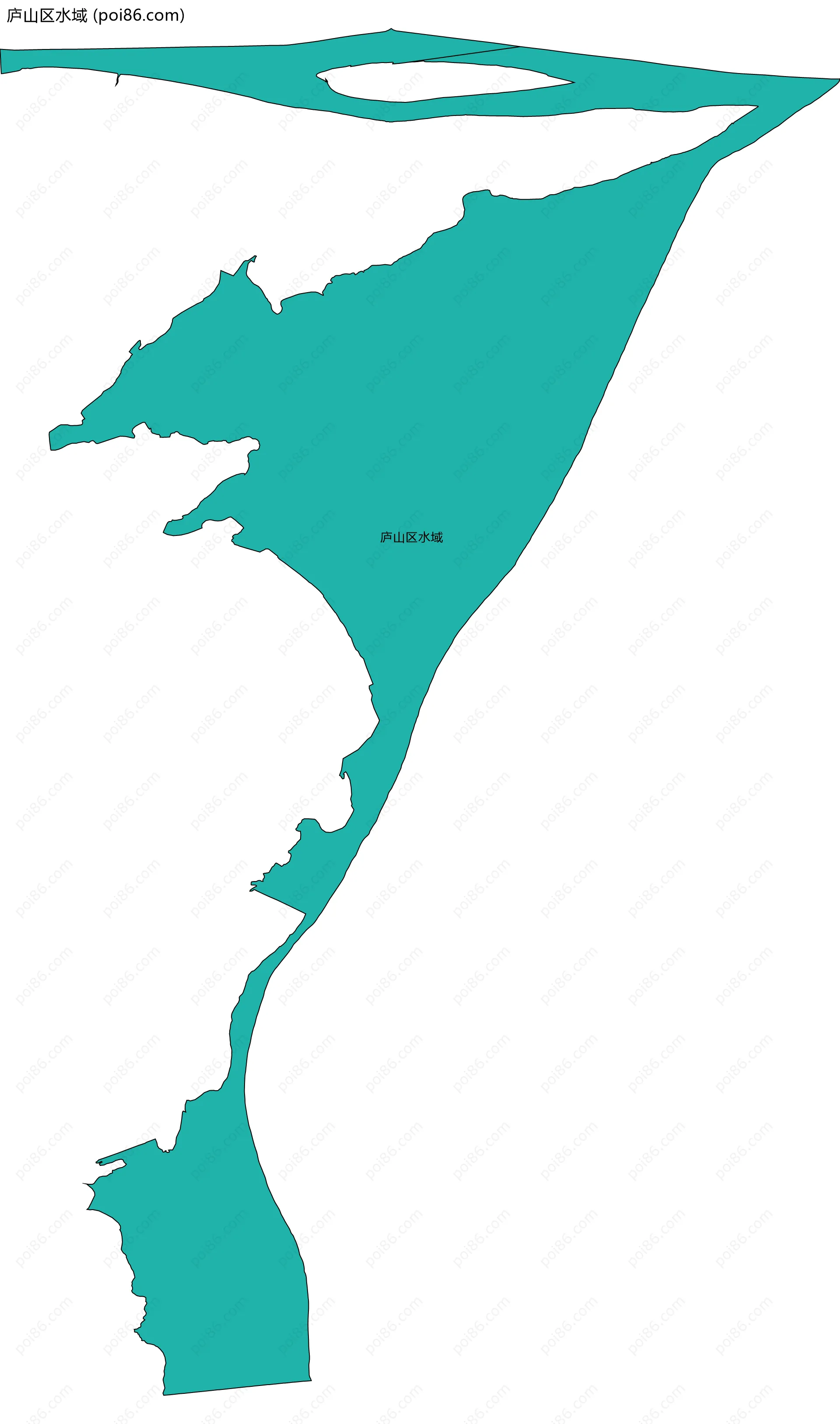 庐山区水域边界地图