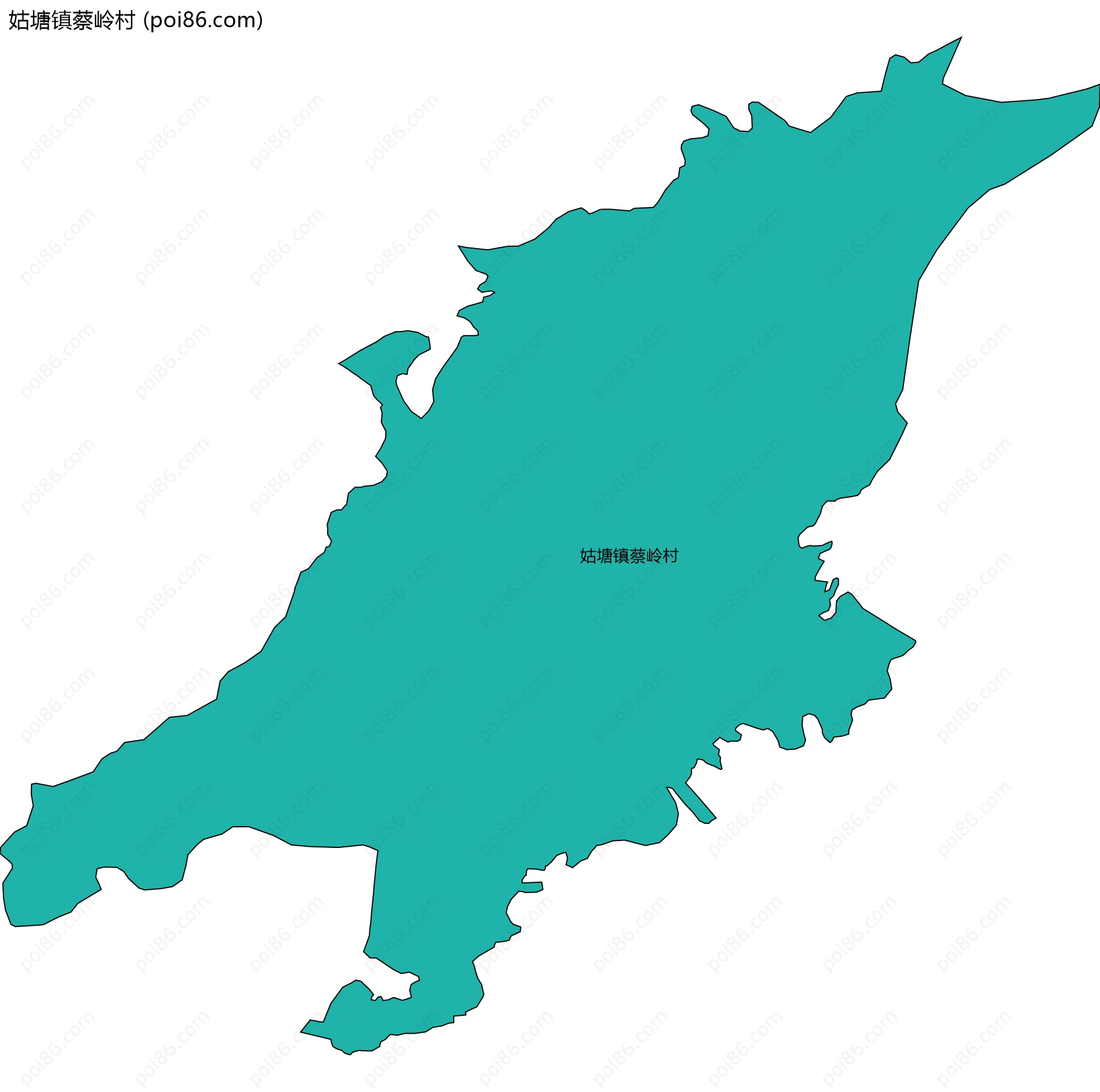 姑塘镇蔡岭村边界地图