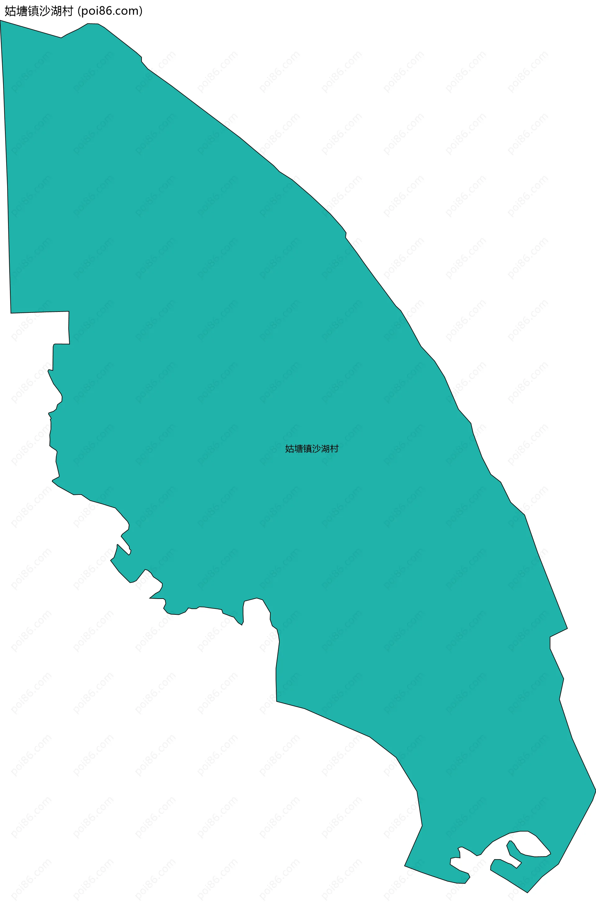 姑塘镇沙湖村边界地图