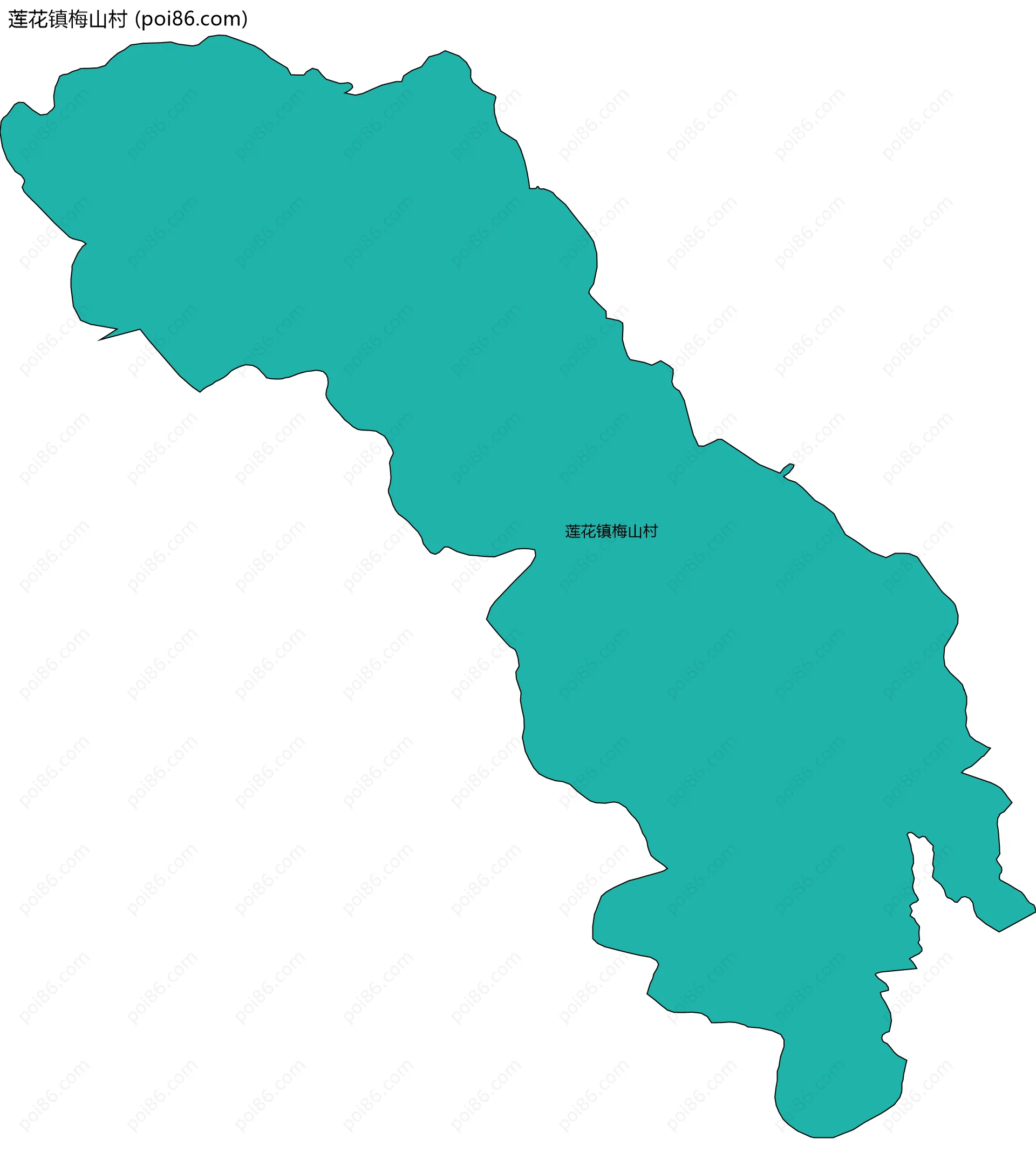 莲花镇梅山村边界地图