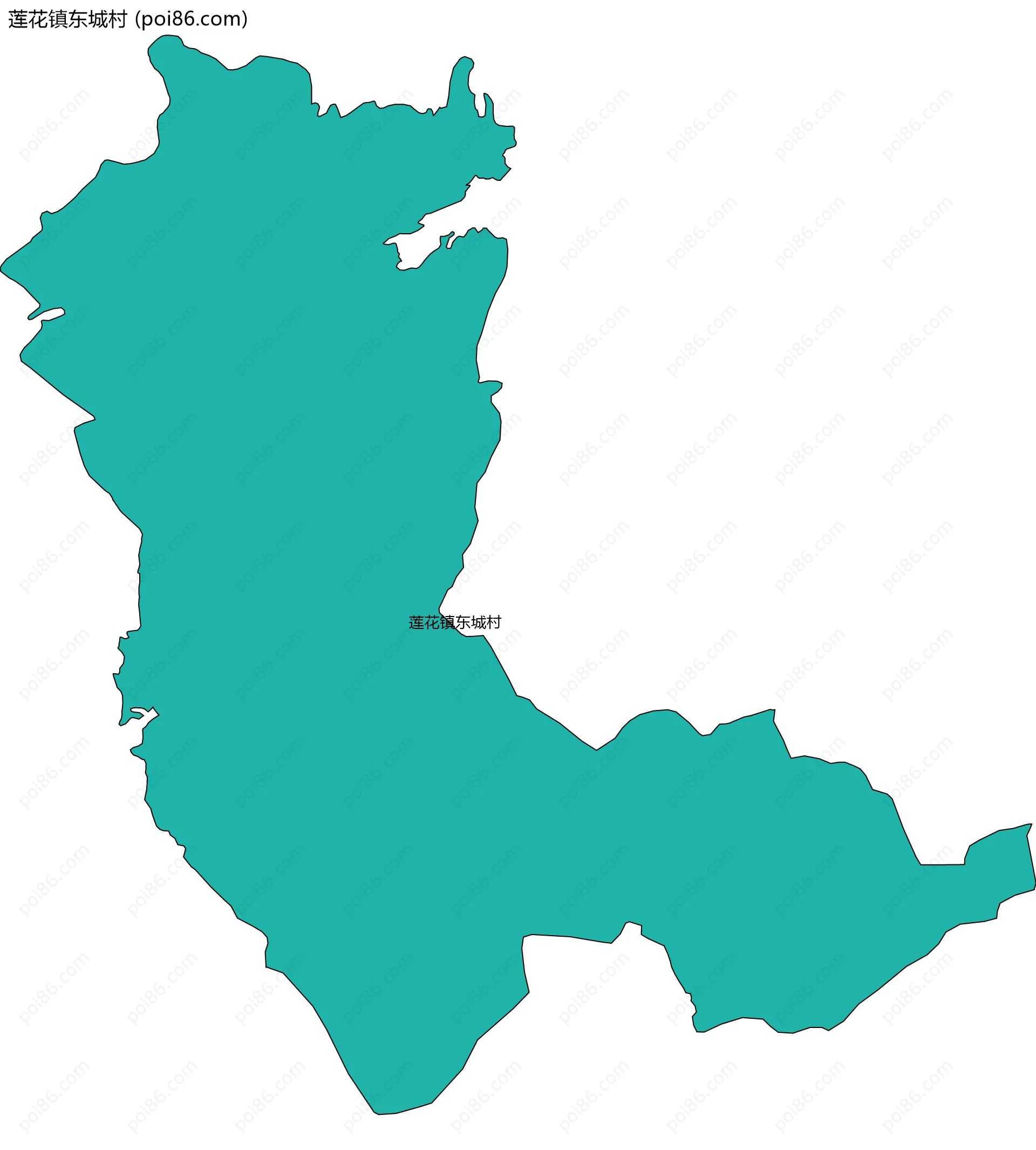 莲花镇东城村边界地图