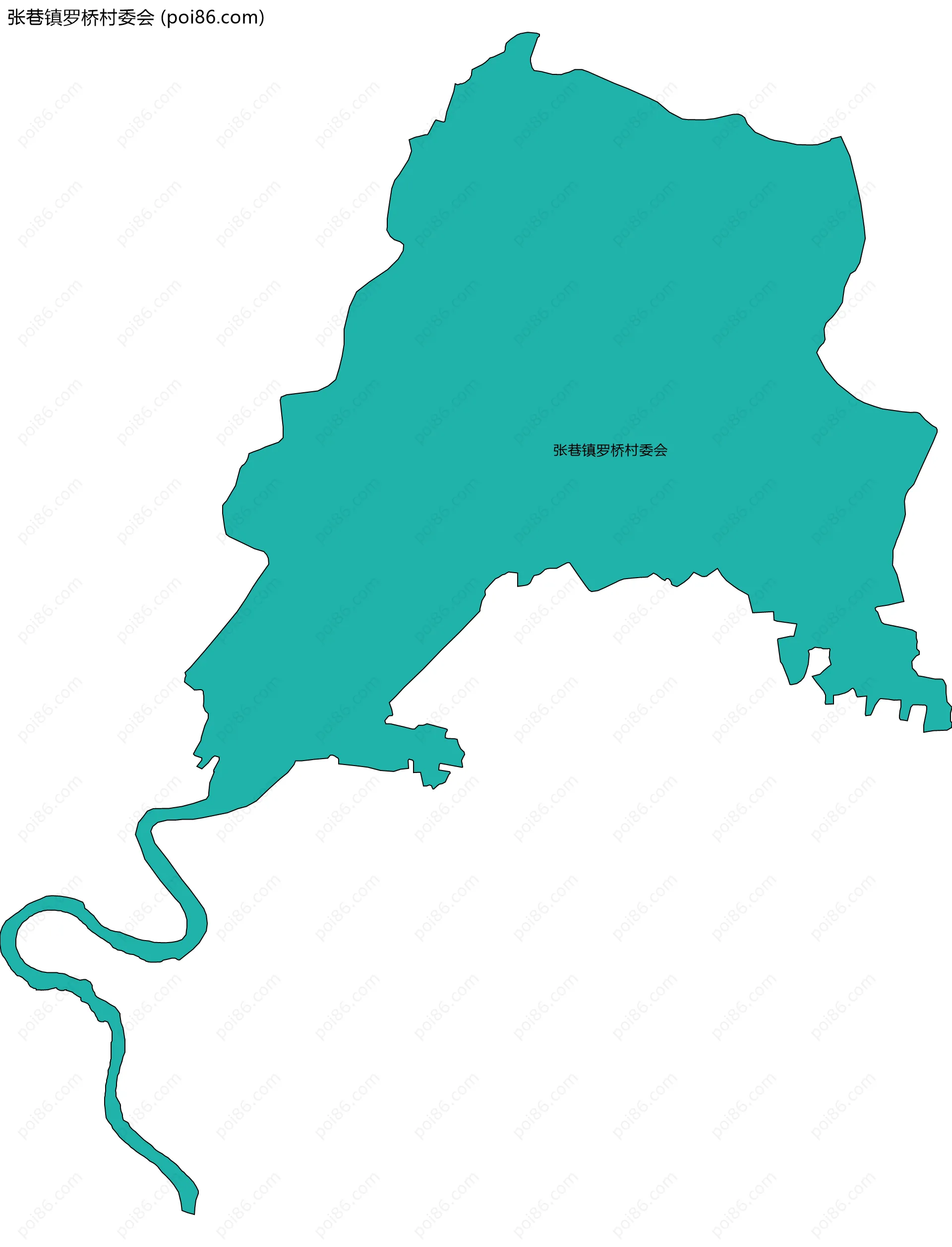 张巷镇罗桥村委会边界地图