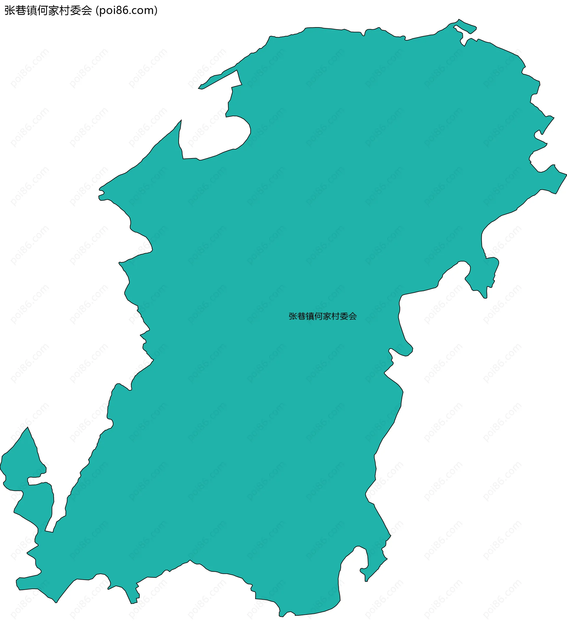 张巷镇何家村委会边界地图