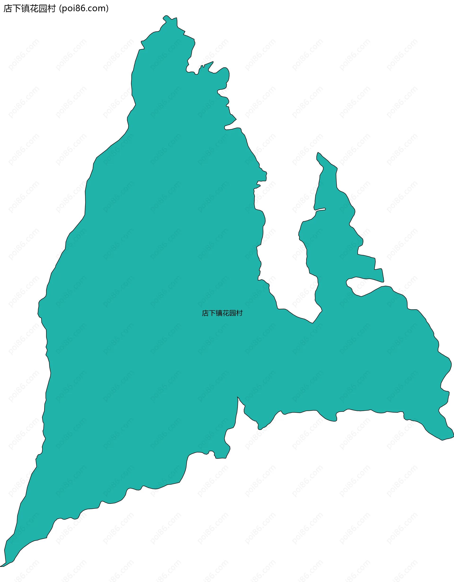 店下镇花园村边界地图