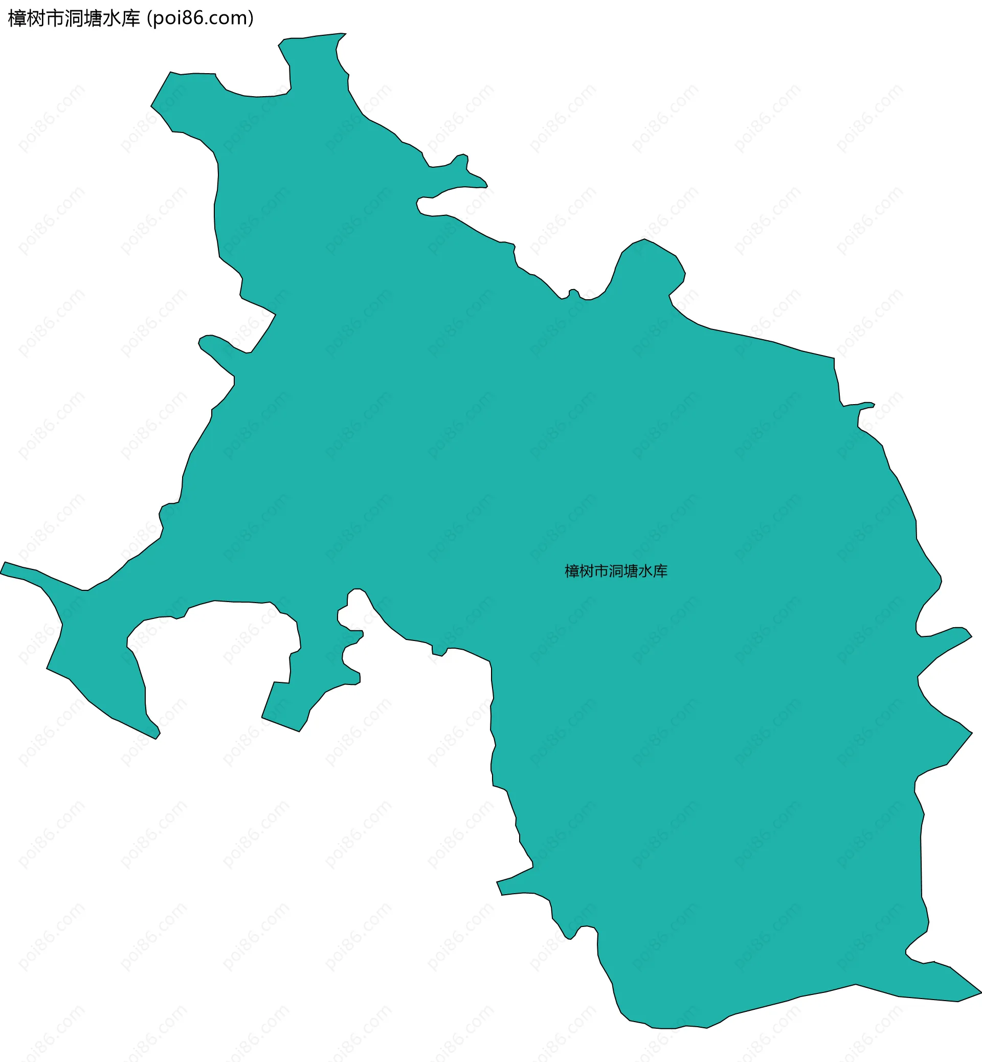 樟树市洞塘水库边界地图