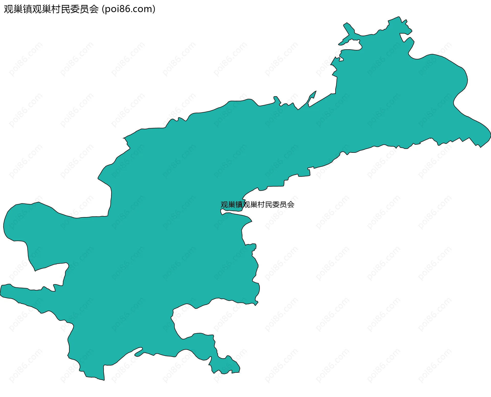 观巢镇观巢村民委员会边界地图