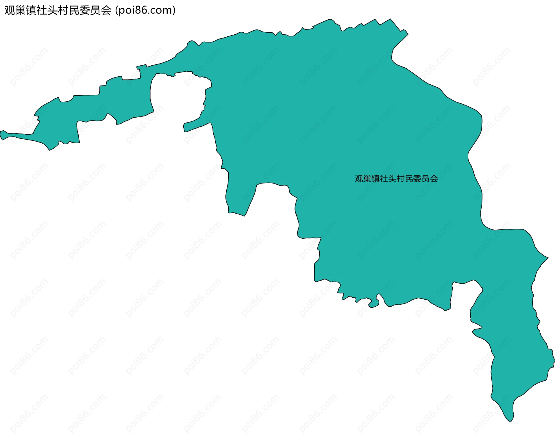 观巢镇社头村民委员会边界地图