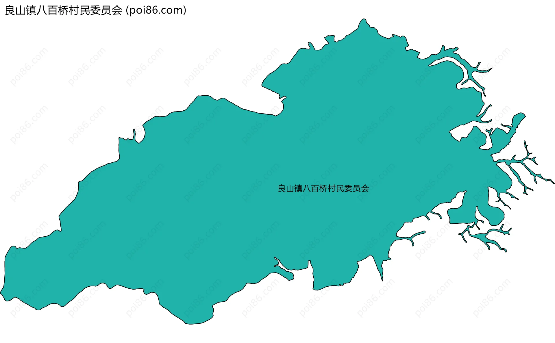 良山镇八百桥村民委员会边界地图