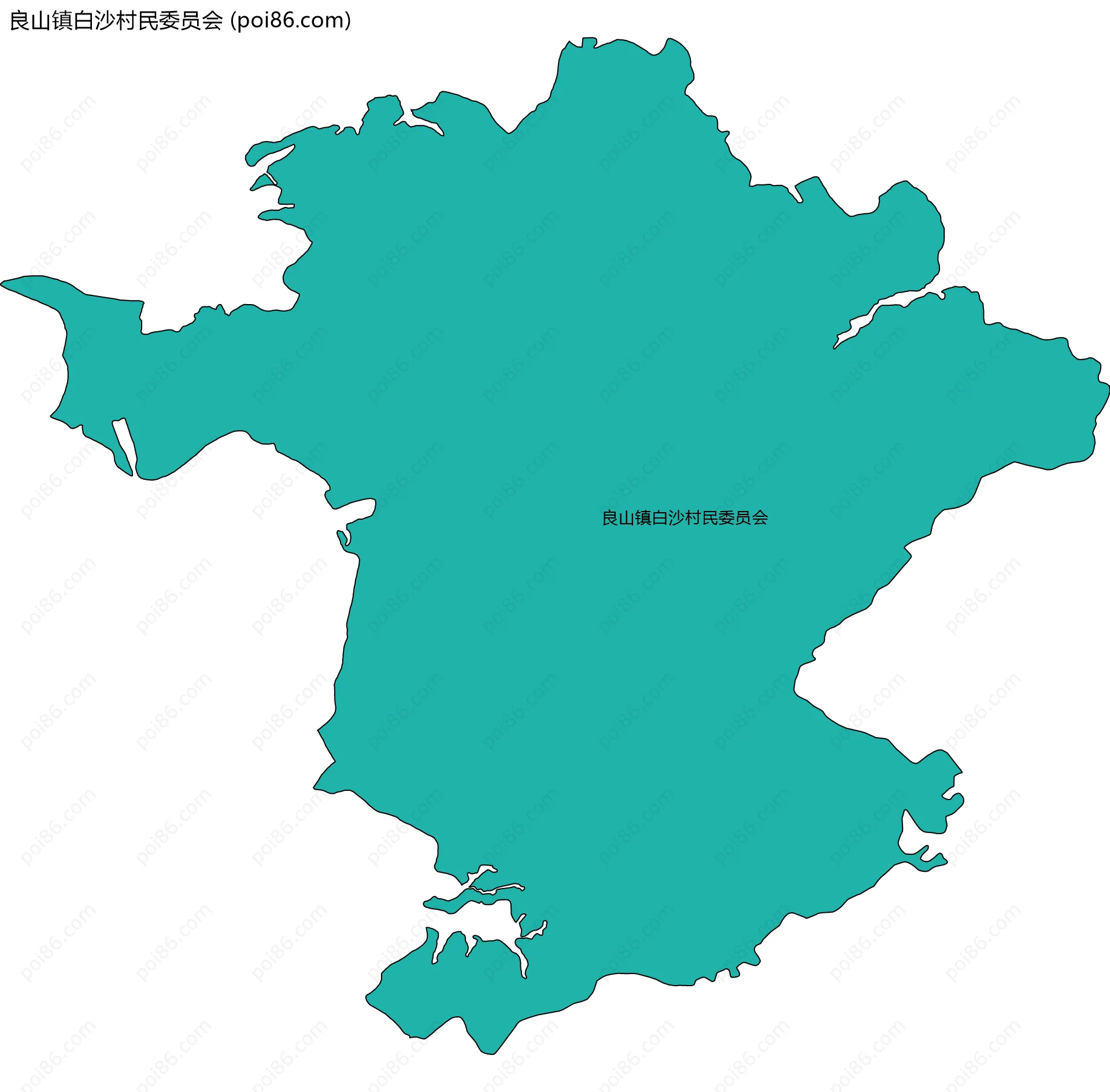 良山镇白沙村民委员会边界地图