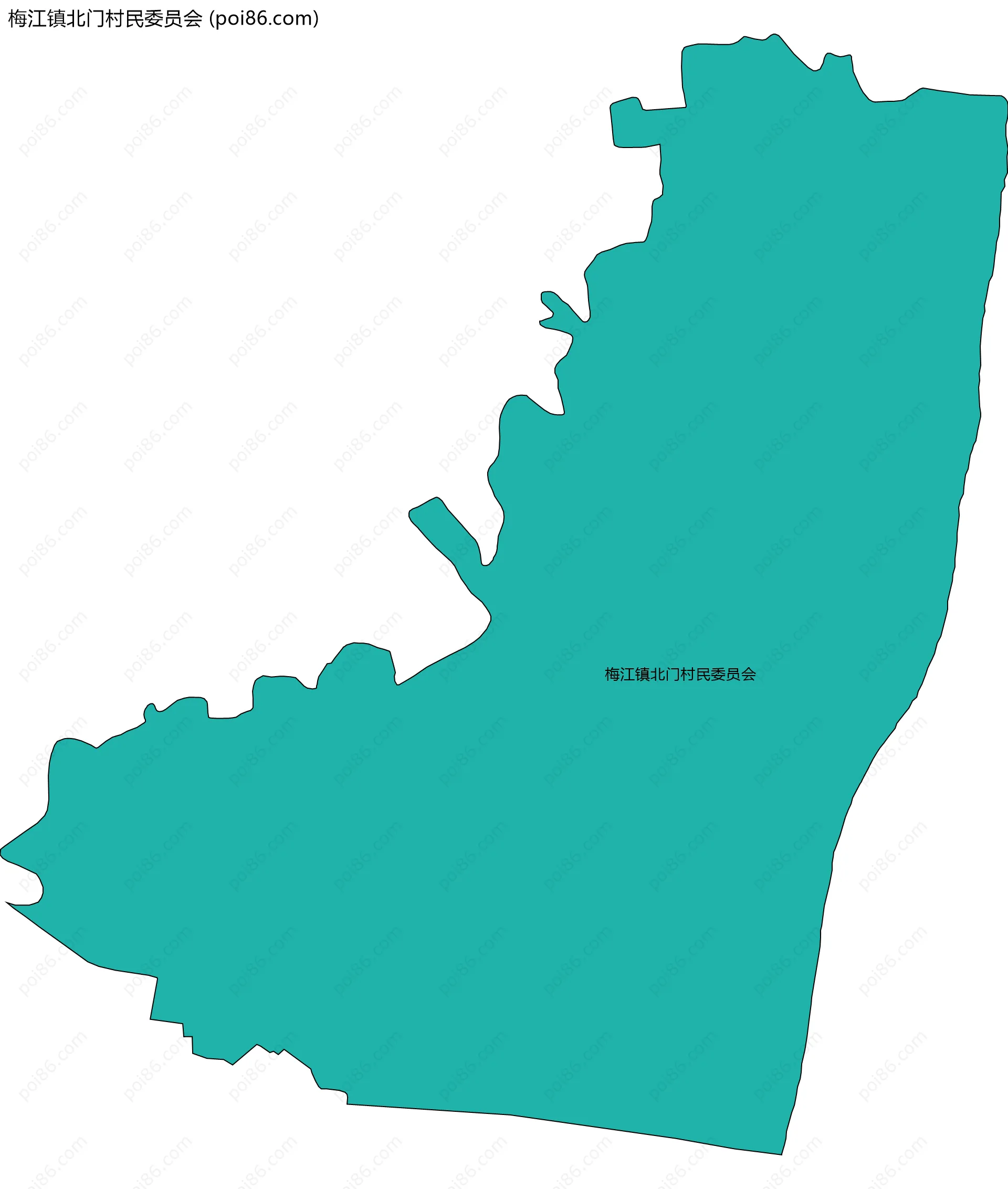 梅江镇北门村民委员会边界地图