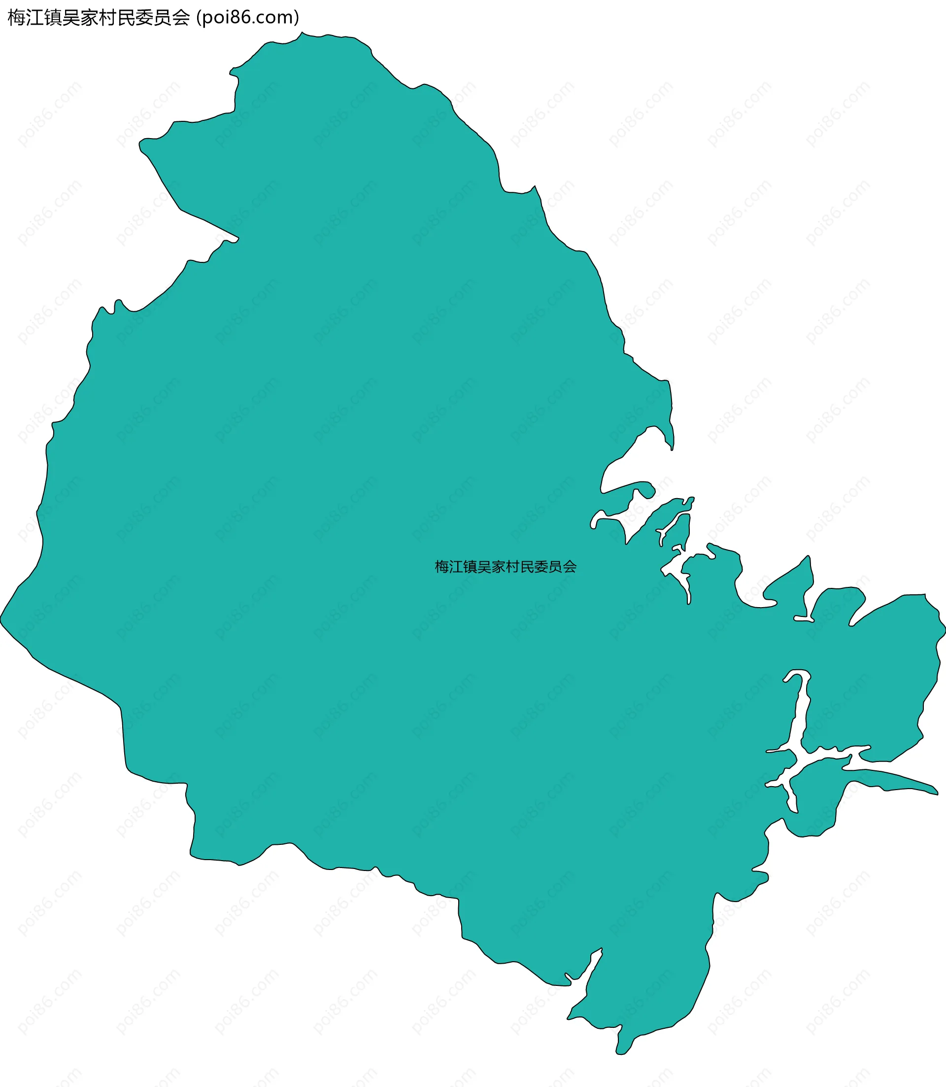 梅江镇吴家村民委员会边界地图