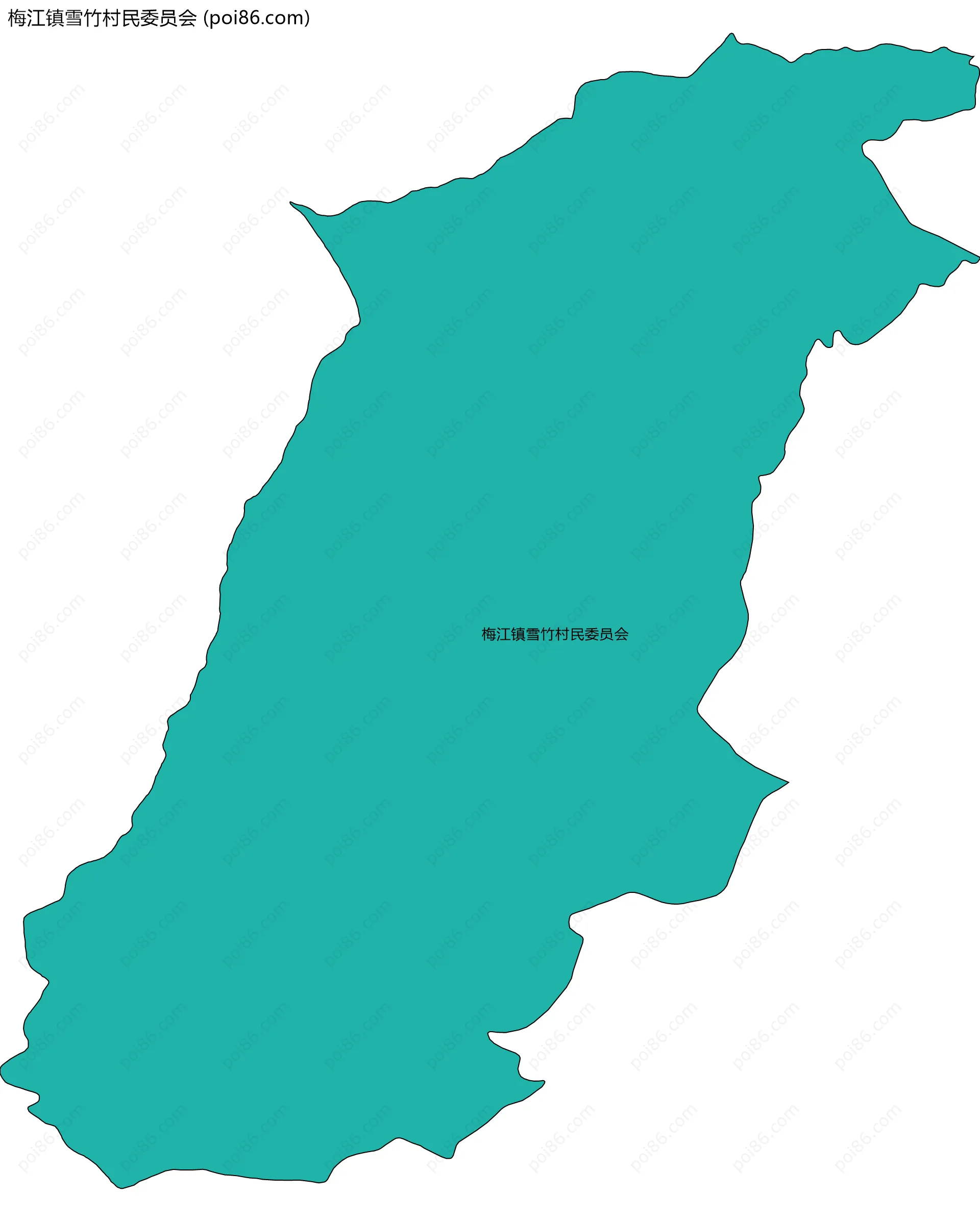 梅江镇雪竹村民委员会边界地图