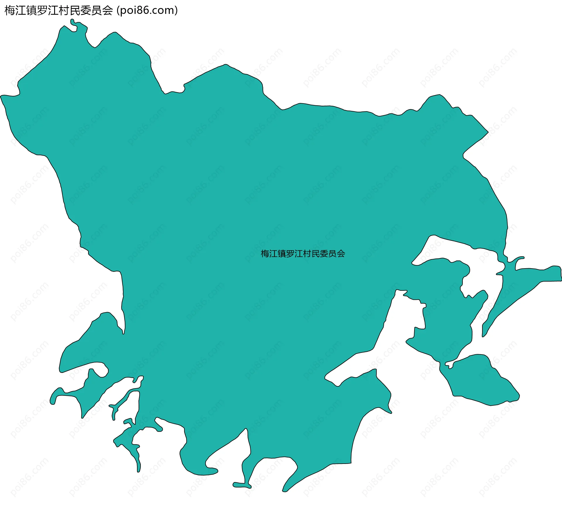 梅江镇罗江村民委员会边界地图