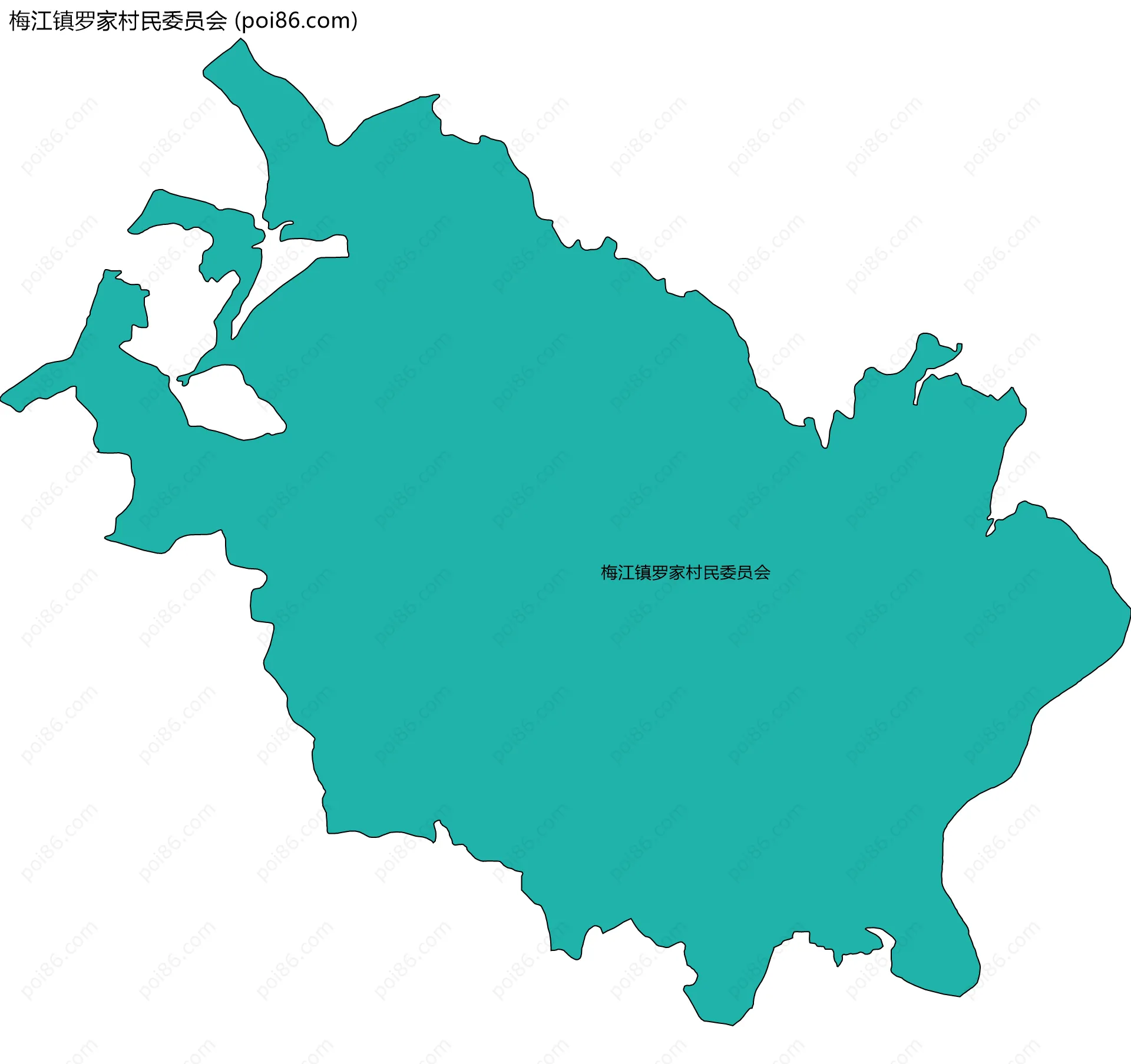 梅江镇罗家村民委员会边界地图