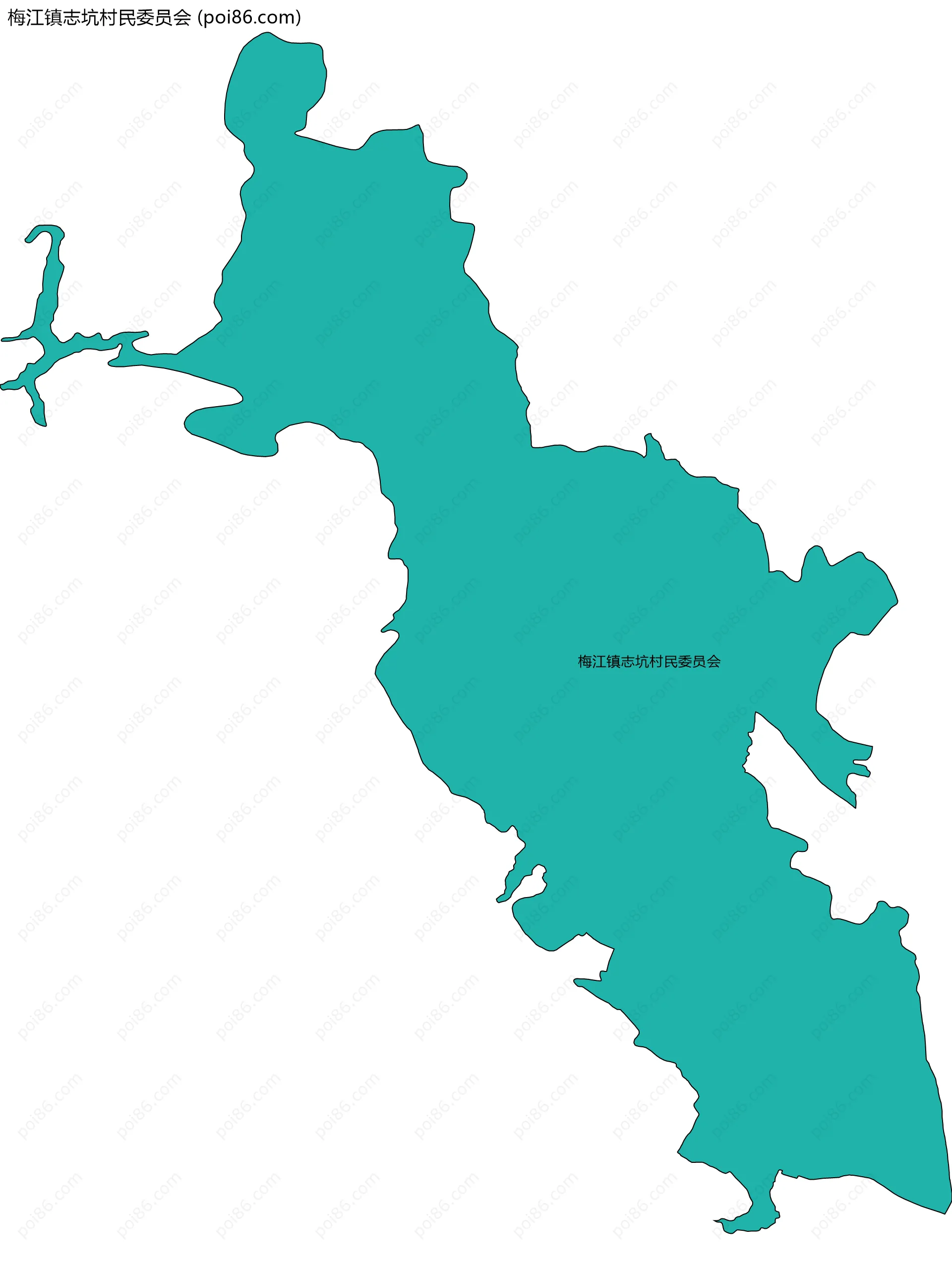 梅江镇志坑村民委员会边界地图