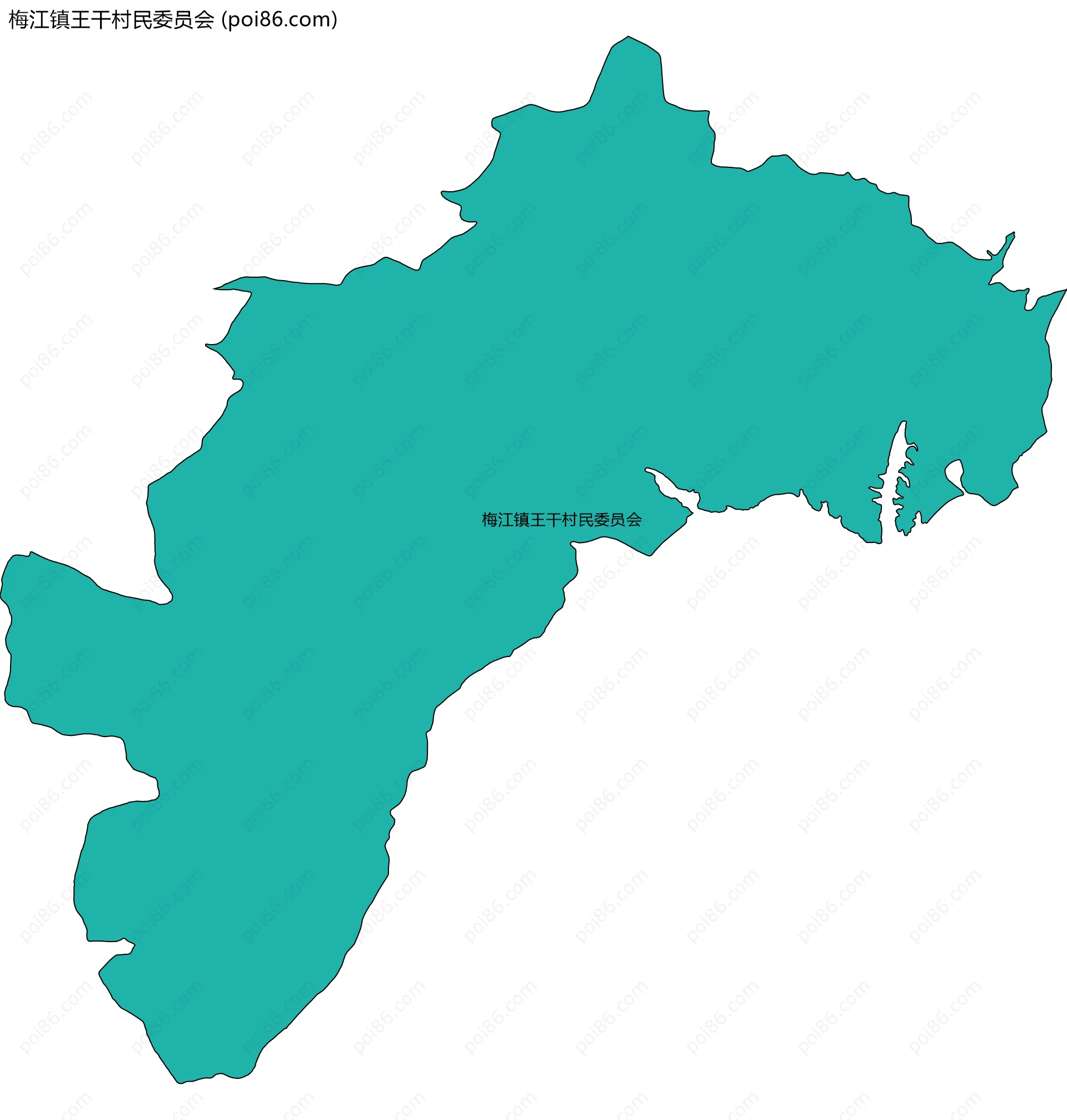 梅江镇王干村民委员会边界地图