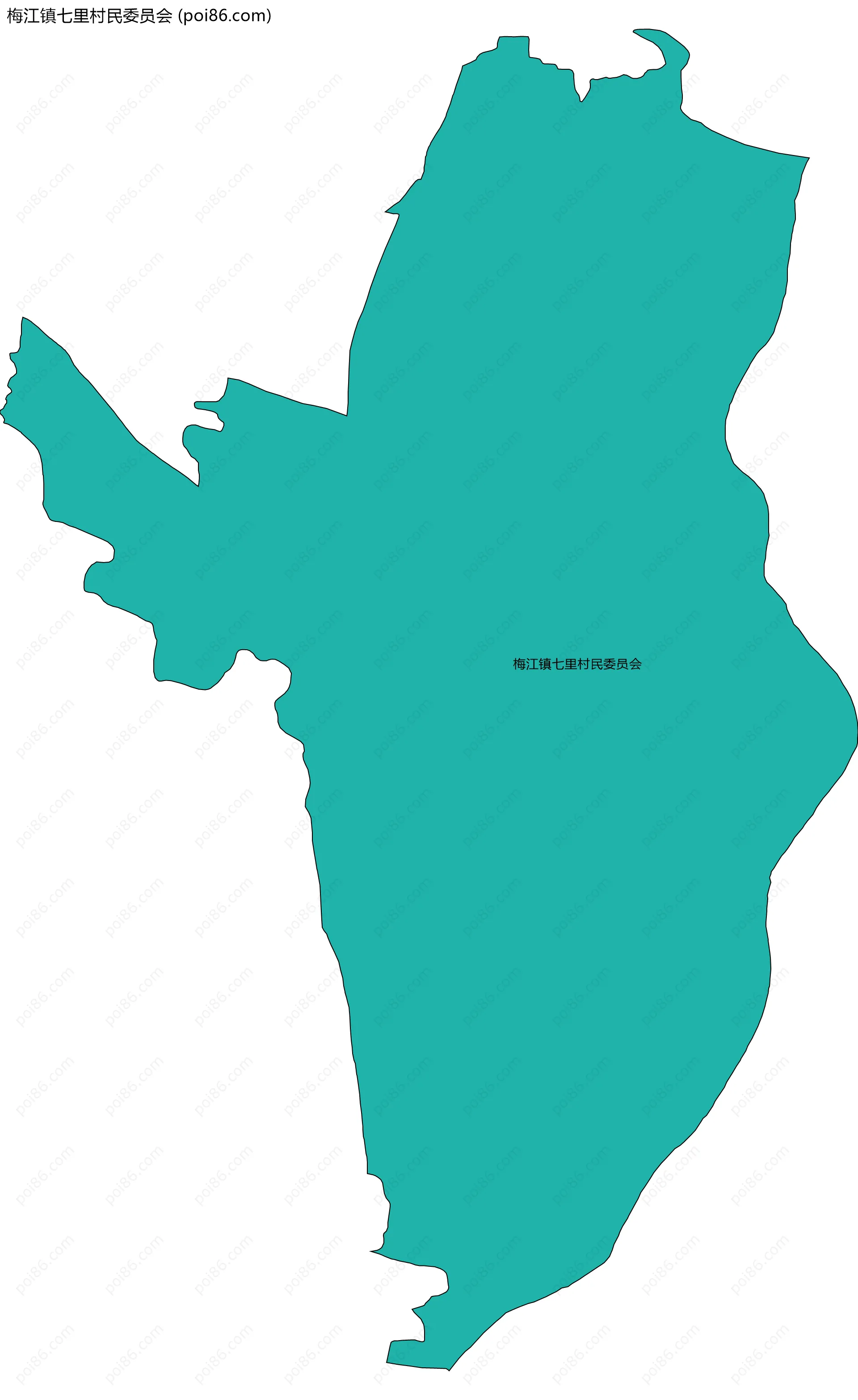 梅江镇七里村民委员会边界地图