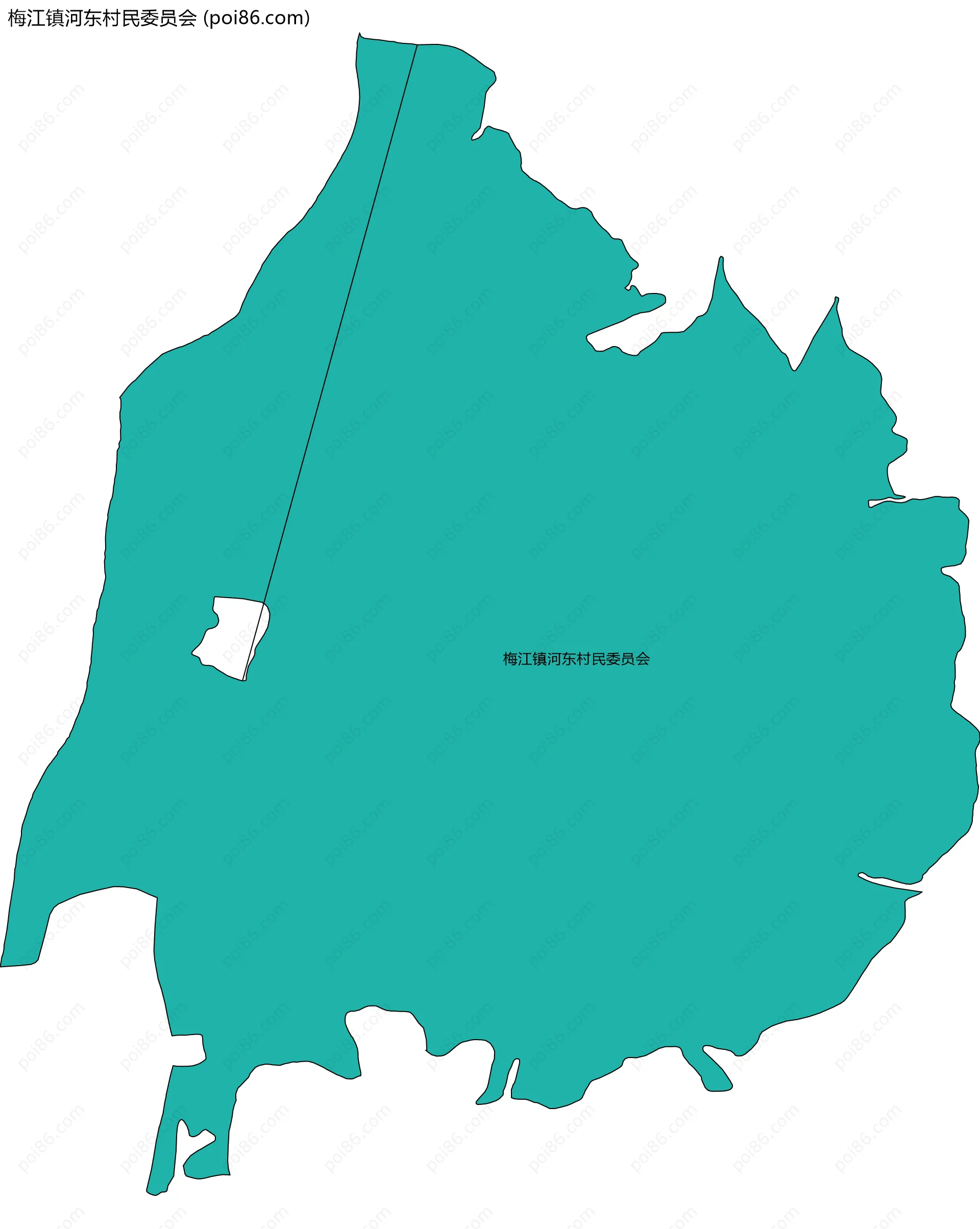 梅江镇河东村民委员会边界地图