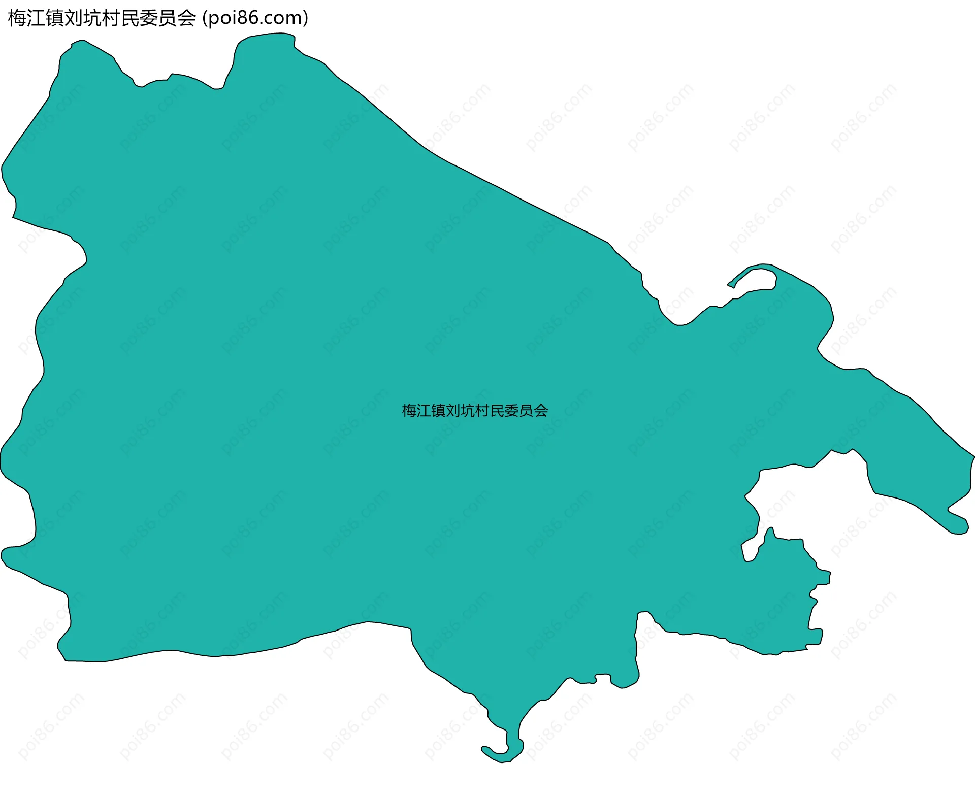 梅江镇刘坑村民委员会边界地图