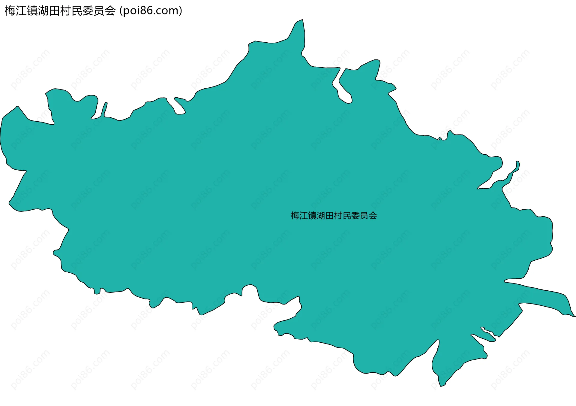 梅江镇湖田村民委员会边界地图