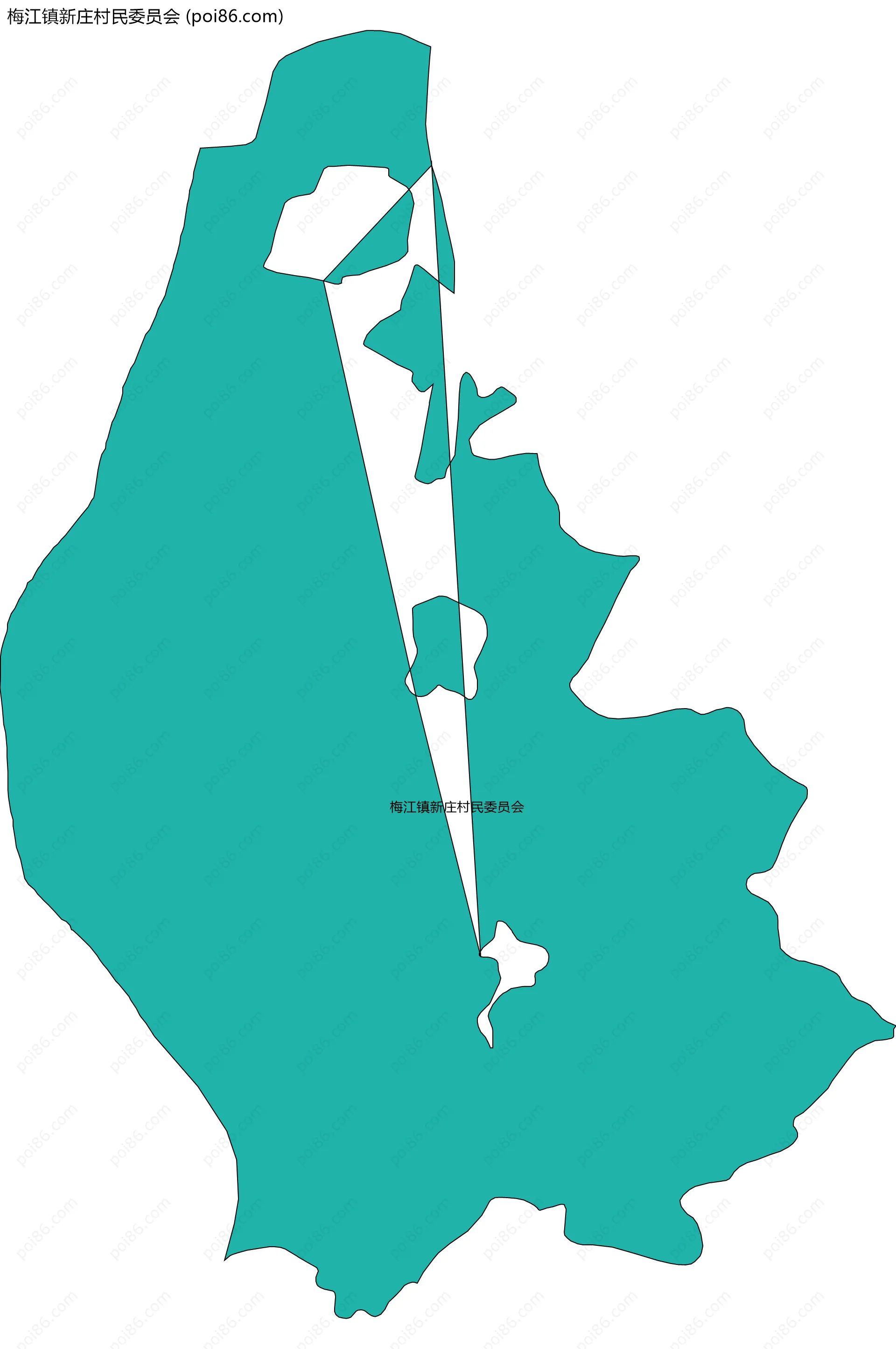 梅江镇新庄村民委员会边界地图