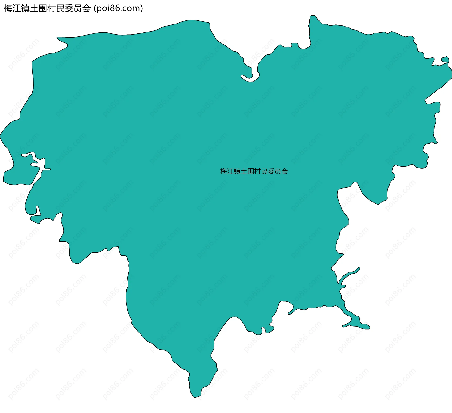 梅江镇土围村民委员会边界地图